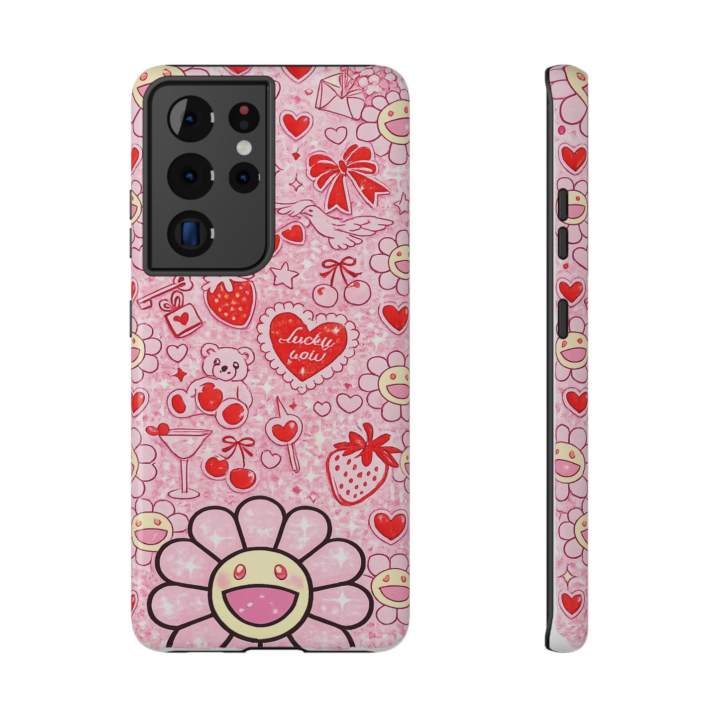 Cute Pink Kawaii Floral Phone Case — Impact-Resistant