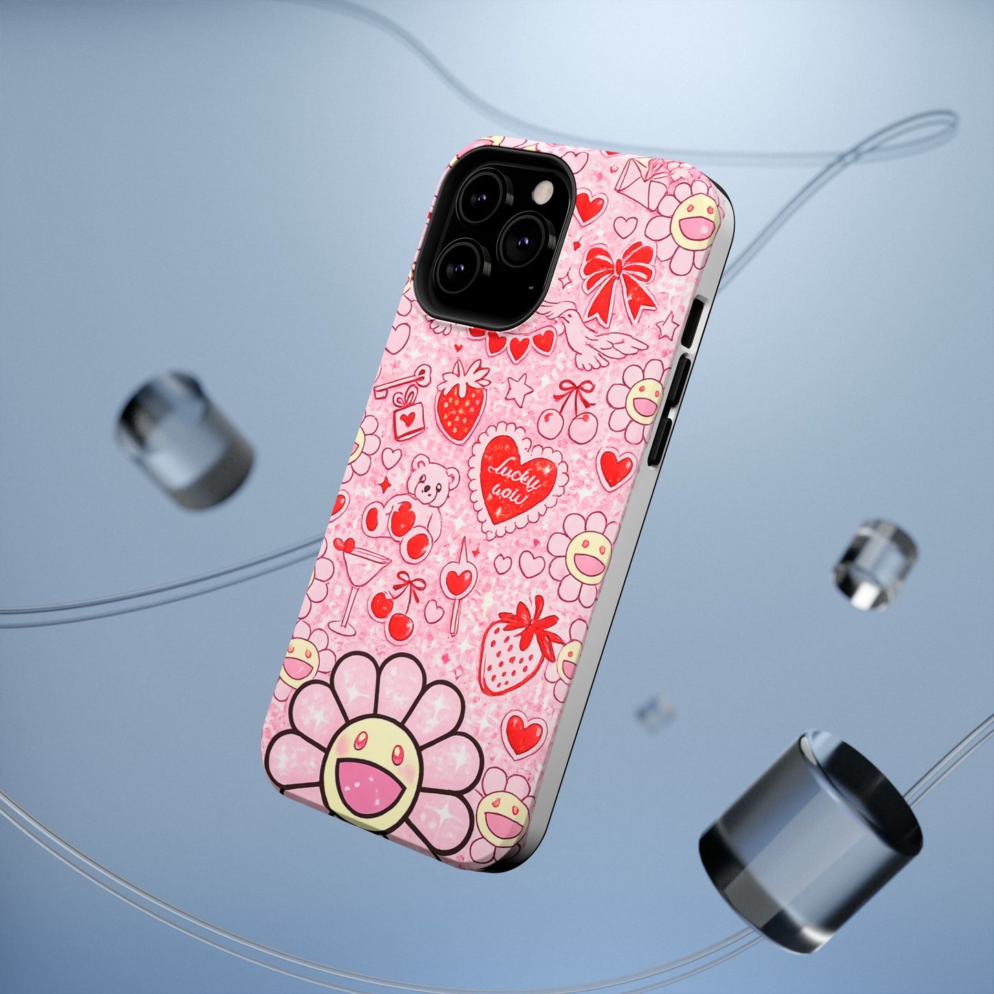 Cute Pink Kawaii Floral Phone Case — Impact-Resistant