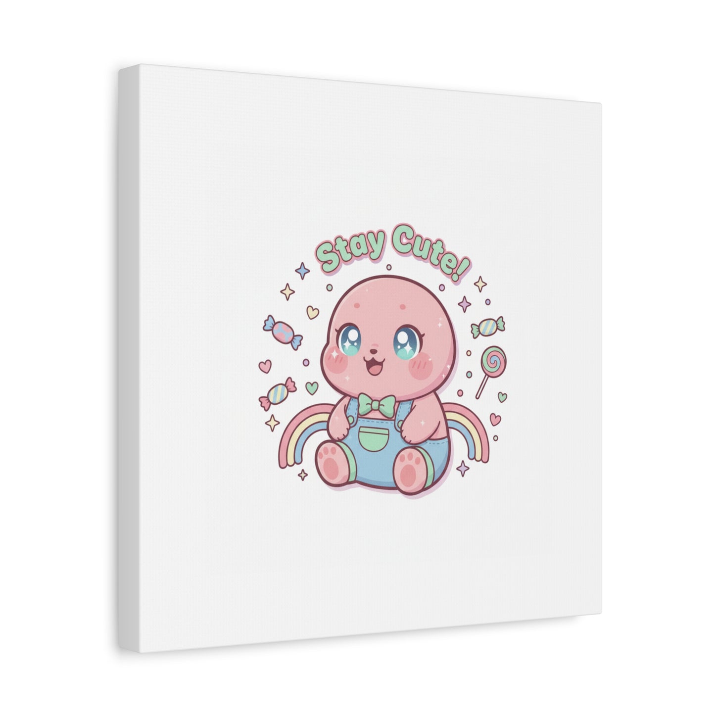 Stay Cute Kawaii Octopus Canvas | Cutecore Pastel, Candy kawaii art