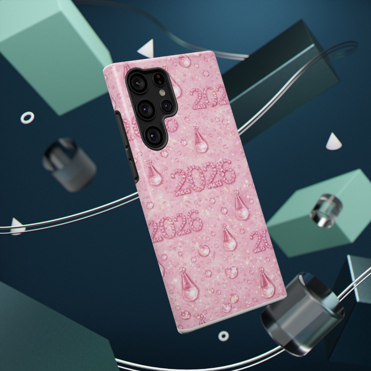 2026 Pink Waterdrop Phone Case — Impact-Resistant Protective Cover