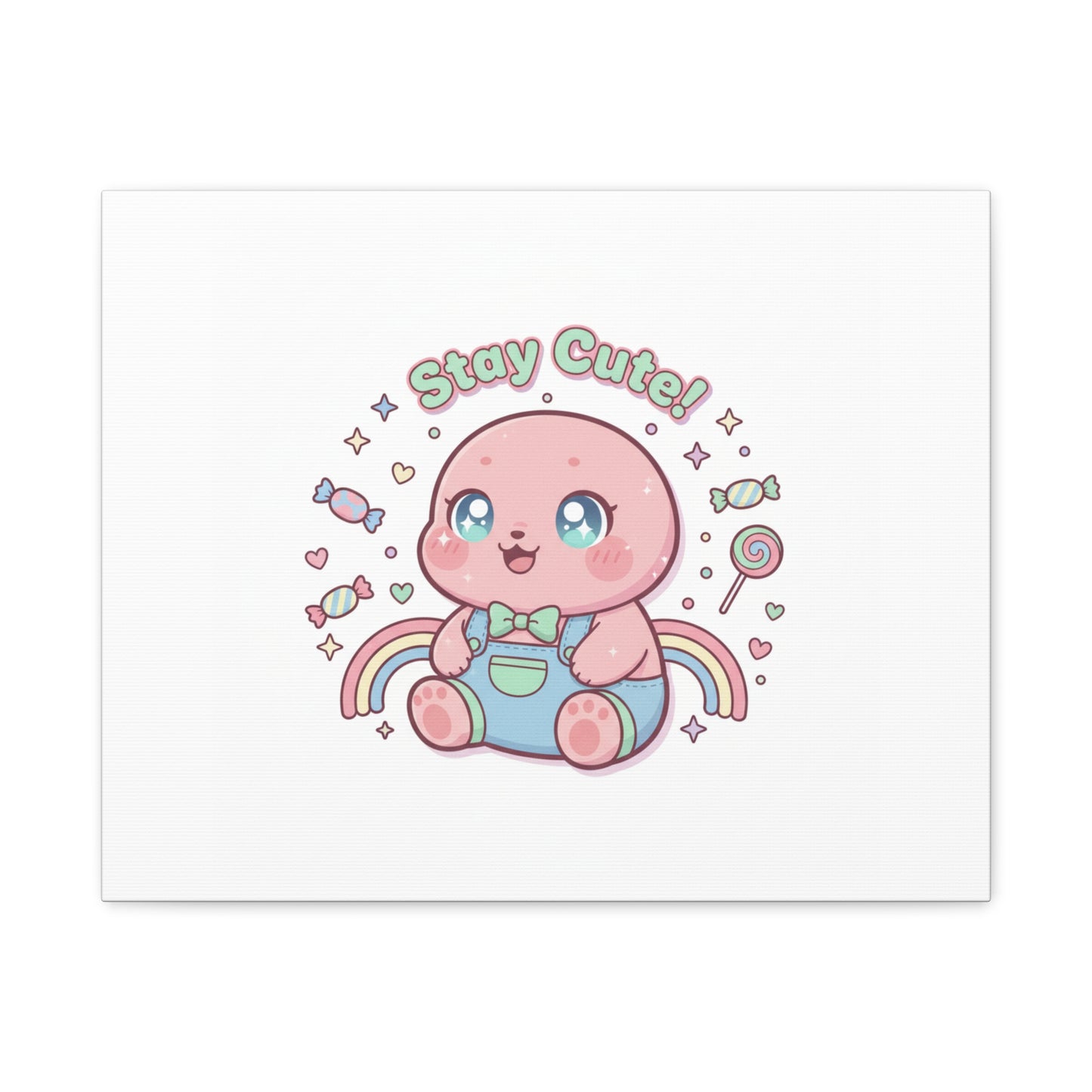 Stay Cute Kawaii Octopus Canvas | Cutecore Pastel, Candy kawaii art