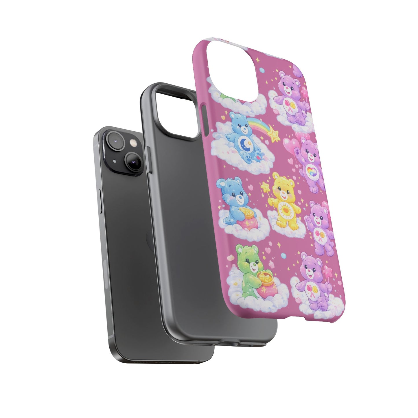 Cute Care Bears Tough Phone Case – Colorful Cloud Pattern, 'Tough Cases'