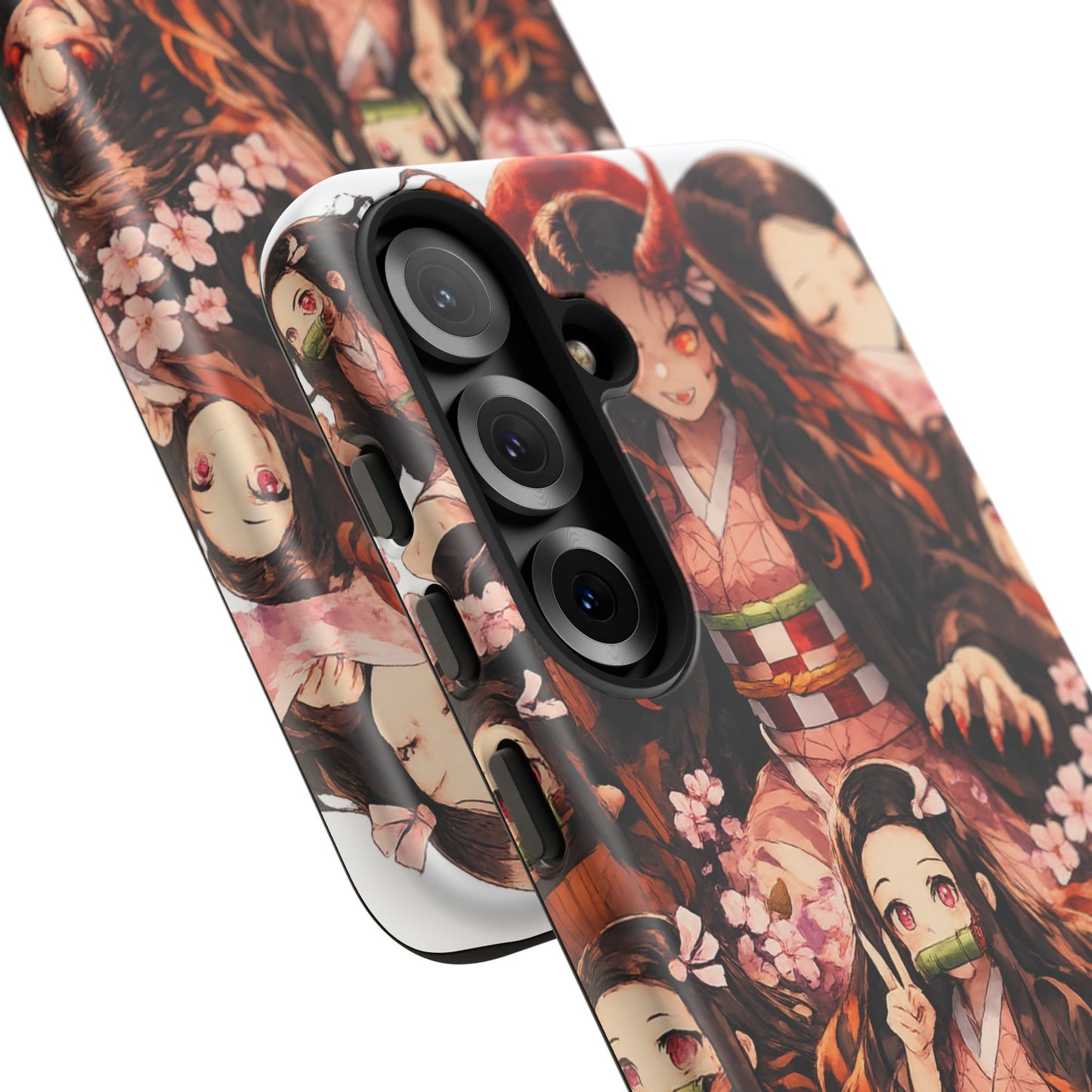 Anime Phone Case — Floral Nezuko Pattern Tough Case