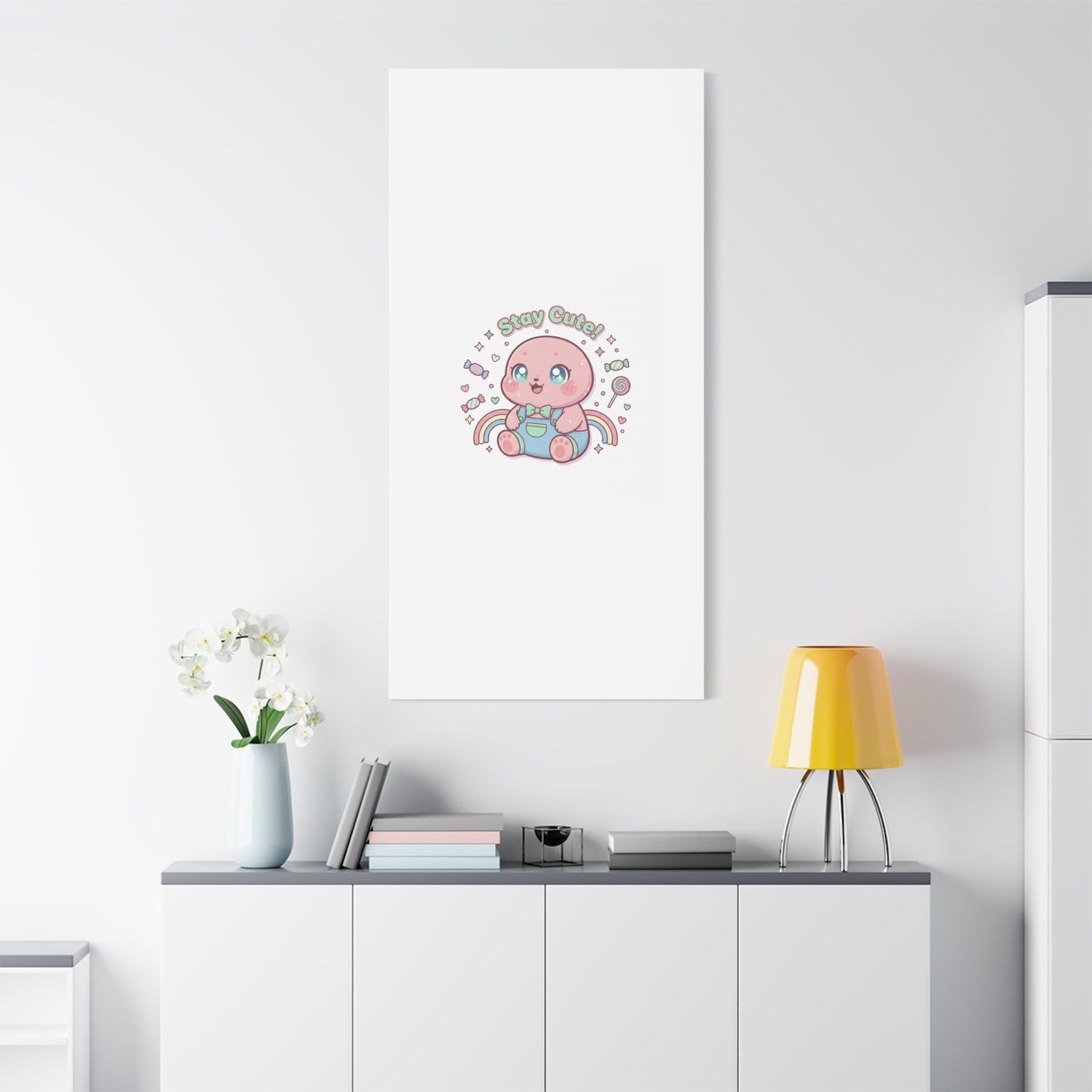 Stay Cute Kawaii Octopus Canvas | Cutecore Pastel, Candy kawaii art