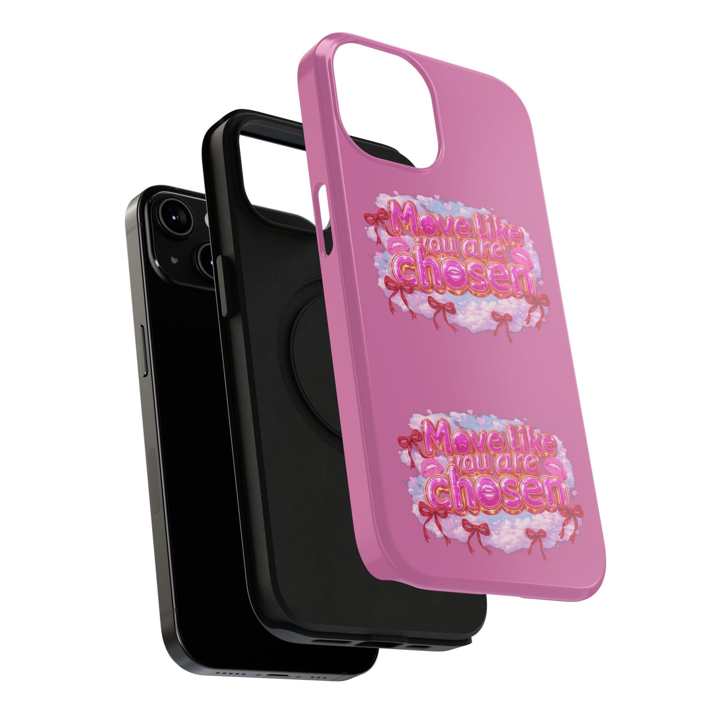 Impact-Resistant Phone Case — “Move Like You Are Chosen” Pink Floral Design