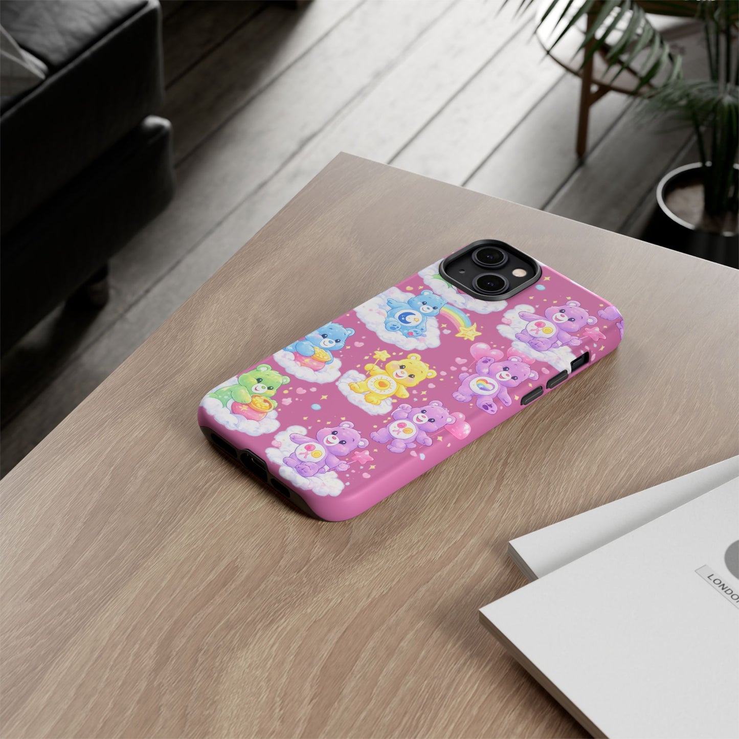 Cute Care Bears Tough Phone Case – Colorful Cloud Pattern, 'Tough Cases'