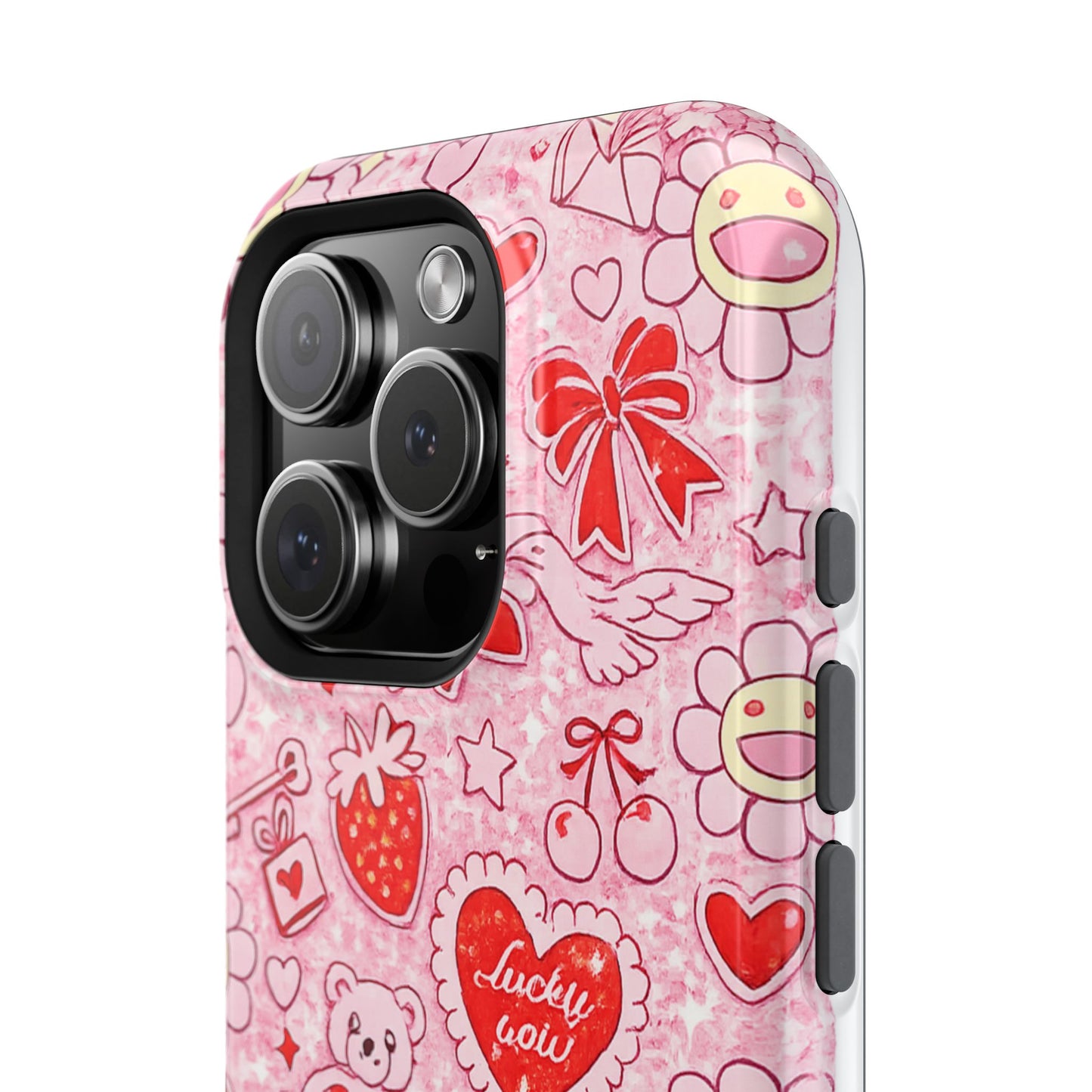 Cute Pink Kawaii Floral Phone Case — Impact-Resistant
