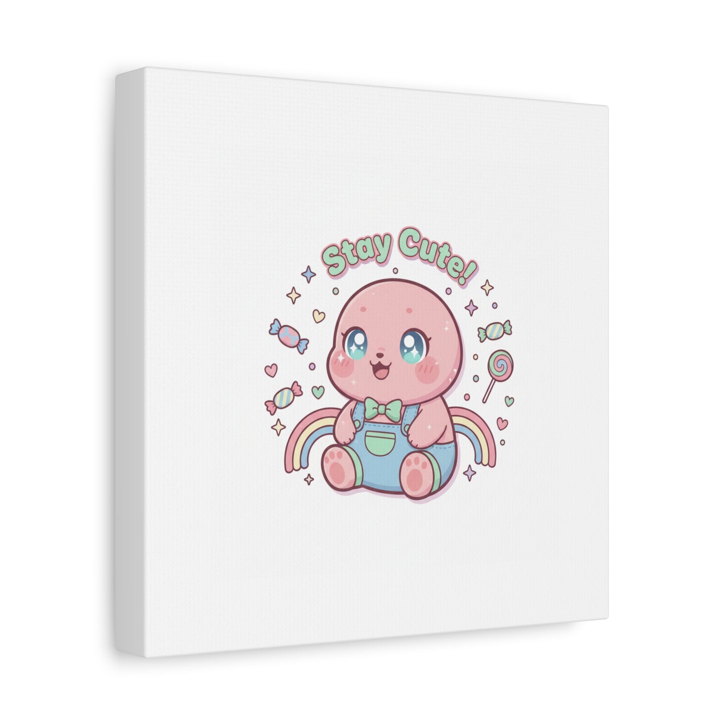 Stay Cute Kawaii Octopus Canvas | Cutecore Pastel, Candy kawaii art