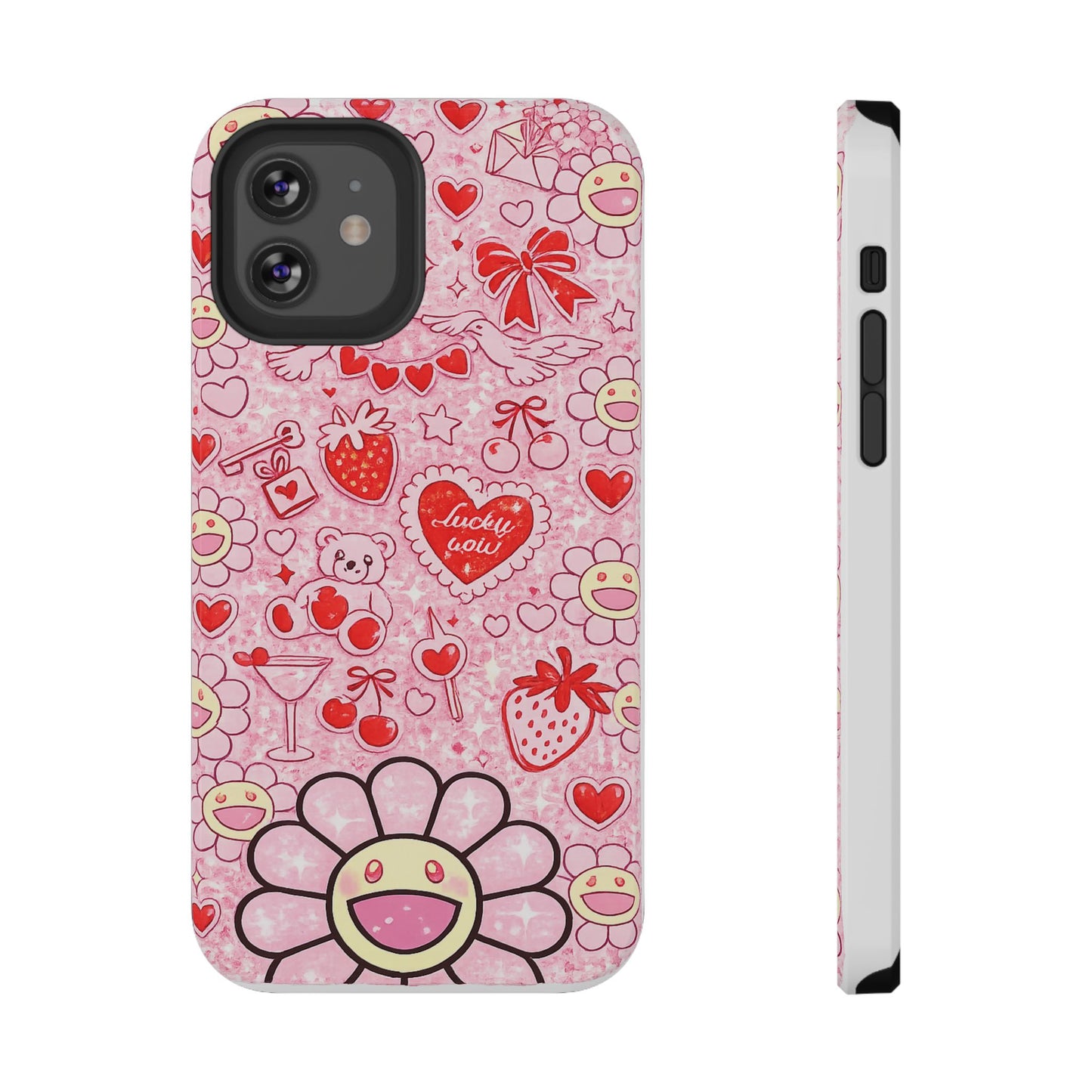 Cute Pink Kawaii Floral Phone Case — Impact-Resistant