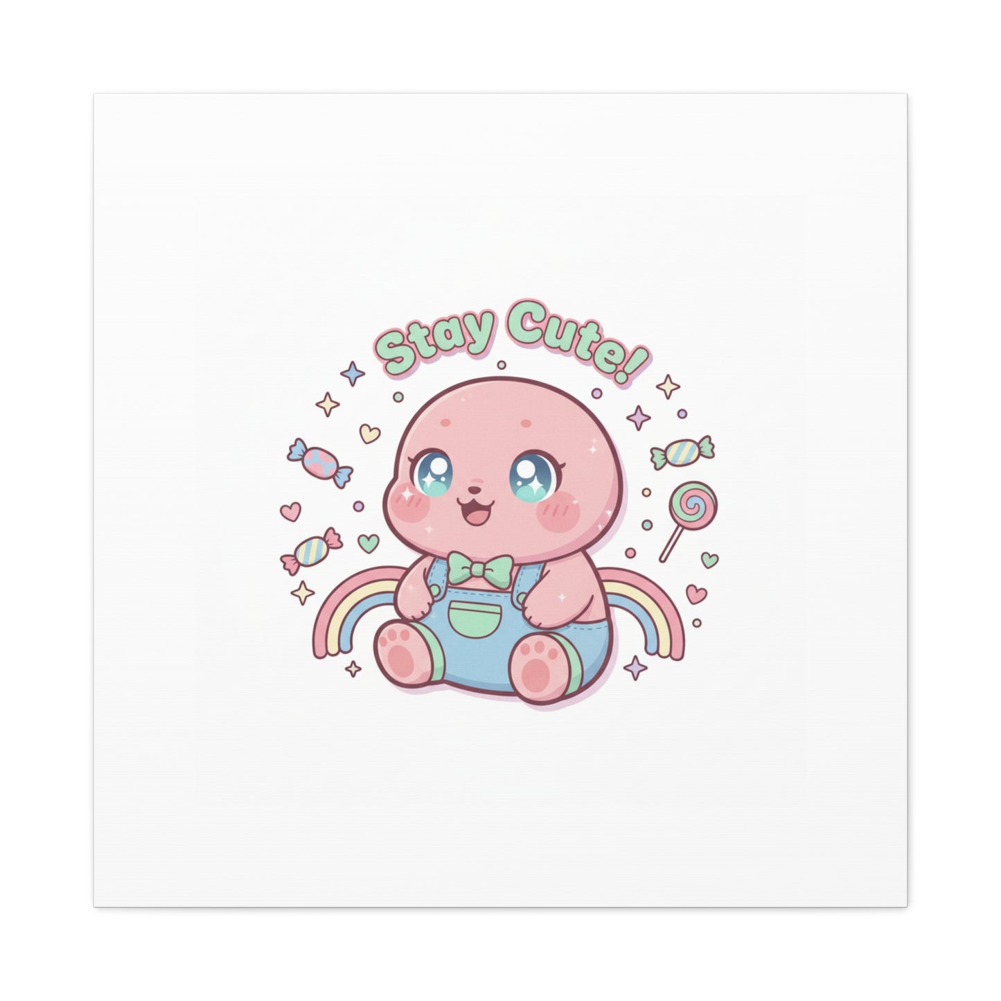 Stay Cute Kawaii Octopus Canvas | Cutecore Pastel, Candy kawaii art