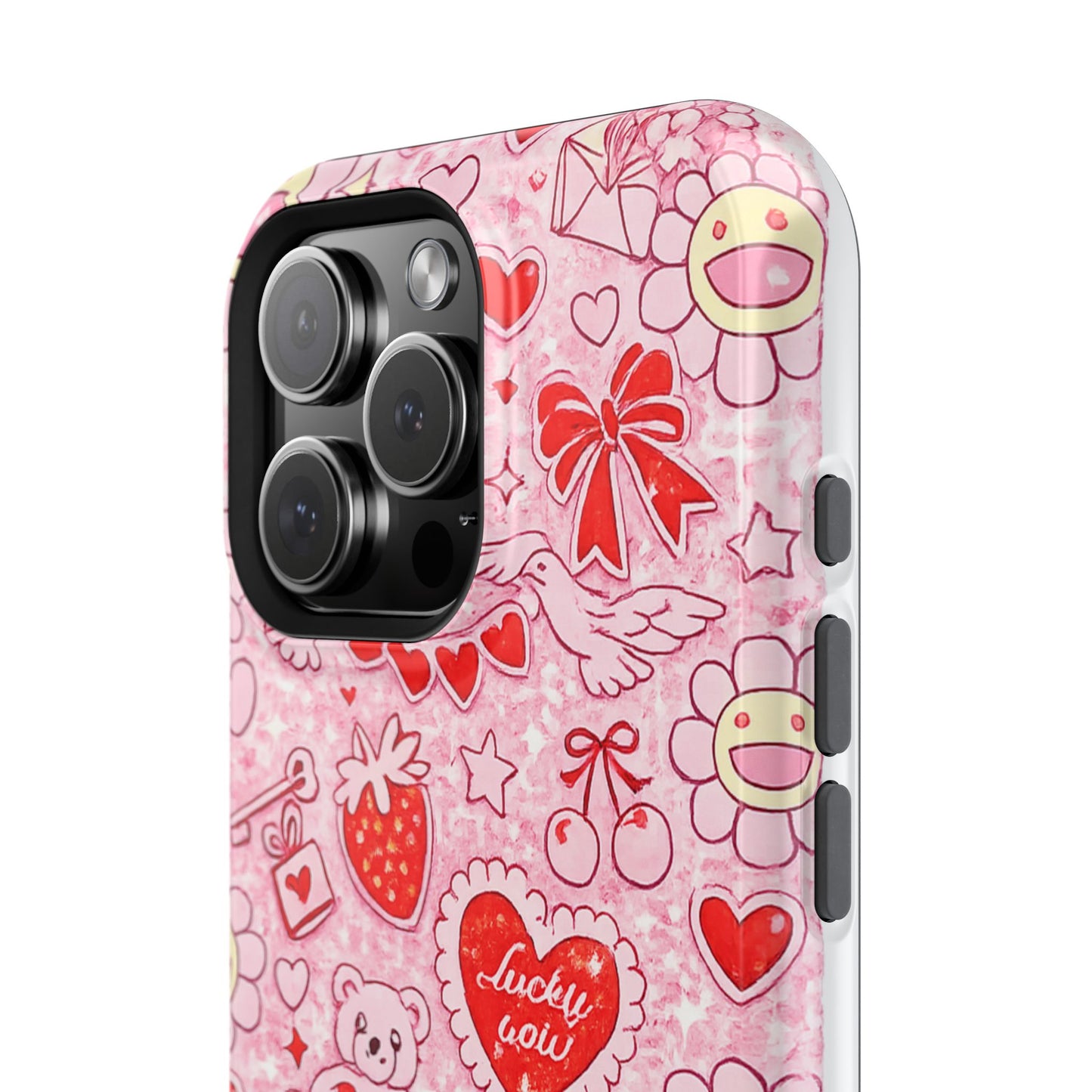 Cute Pink Kawaii Floral Phone Case — Impact-Resistant
