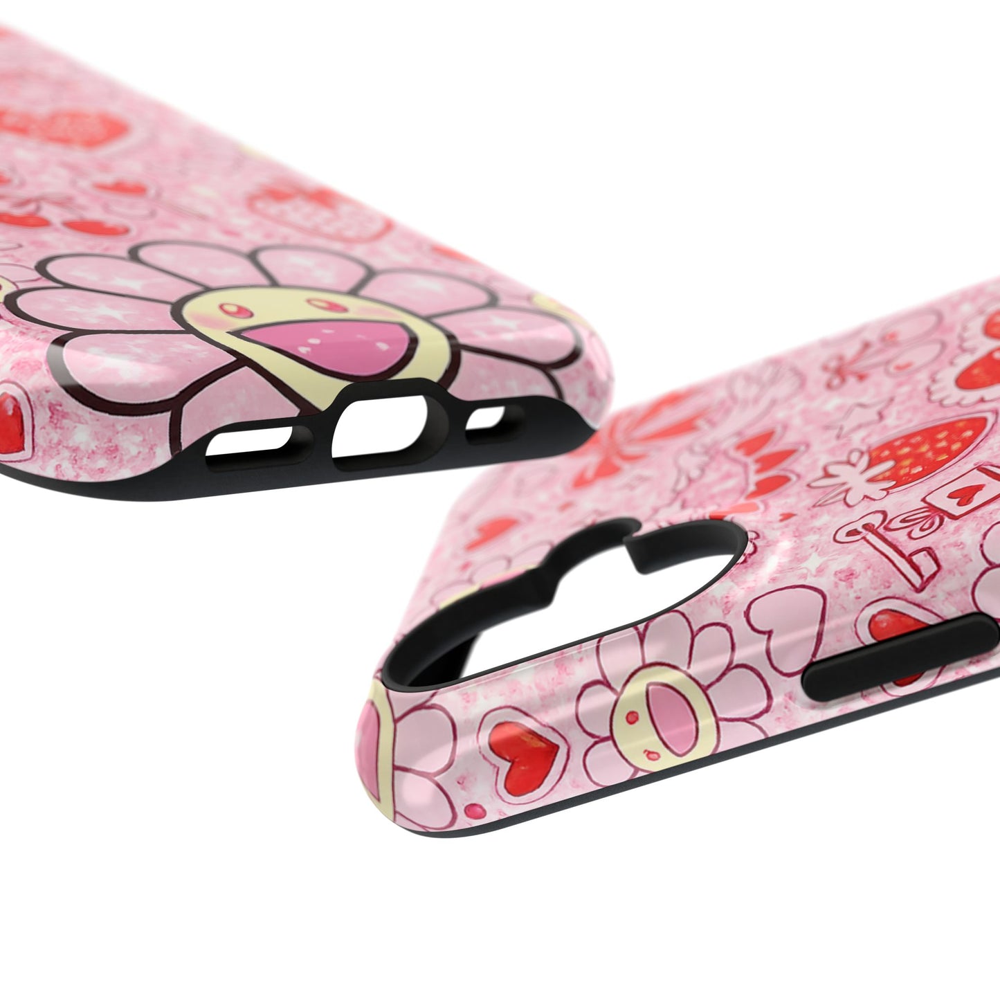 Cute Pink Kawaii Floral Phone Case — Impact-Resistant
