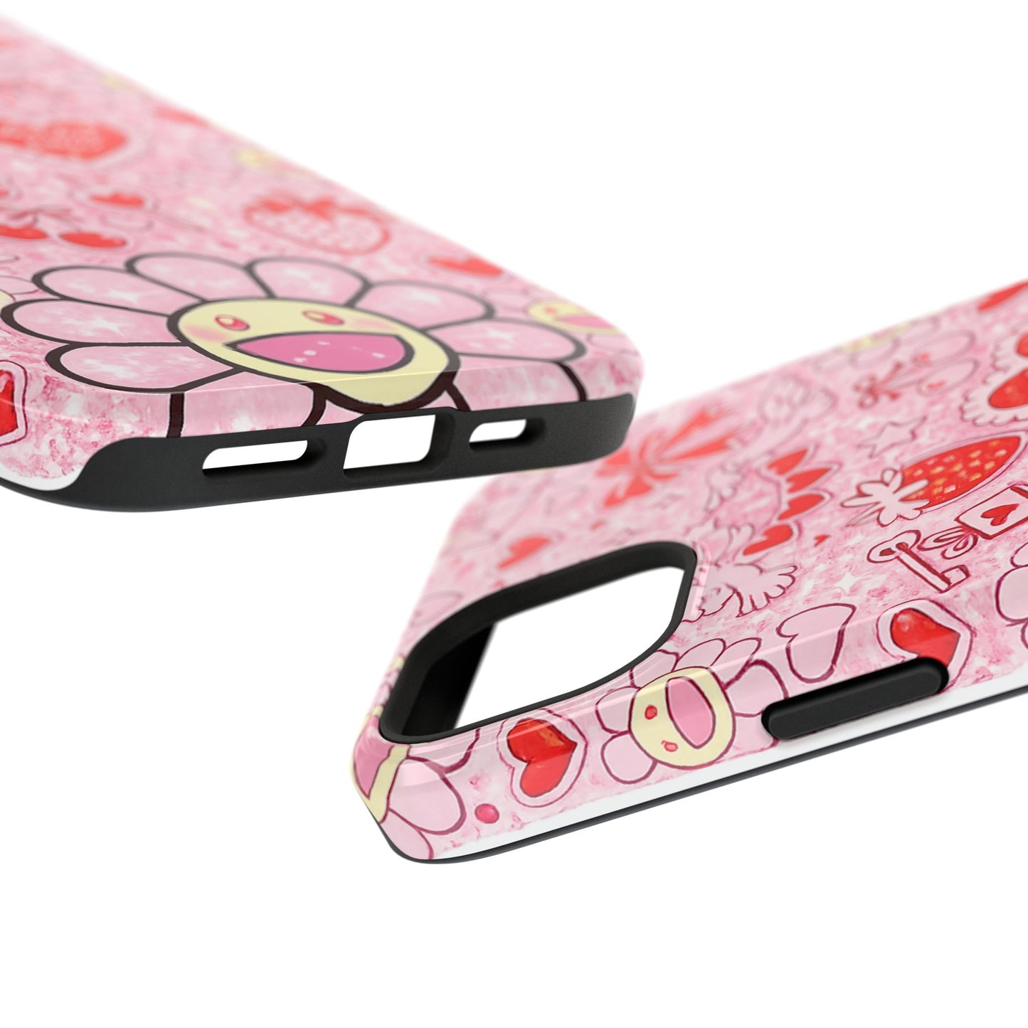 Cute Pink Kawaii Floral Phone Case — Impact-Resistant