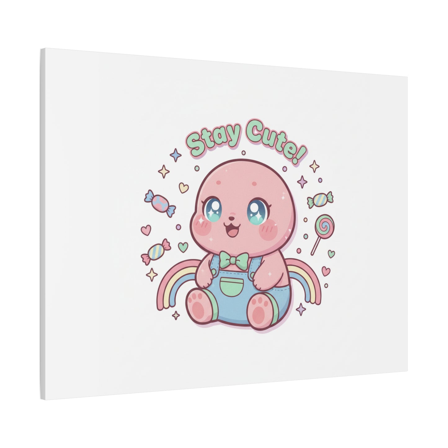 Stay Cute Kawaii Octopus Canvas | Cutecore Pastel, Candy kawaii art