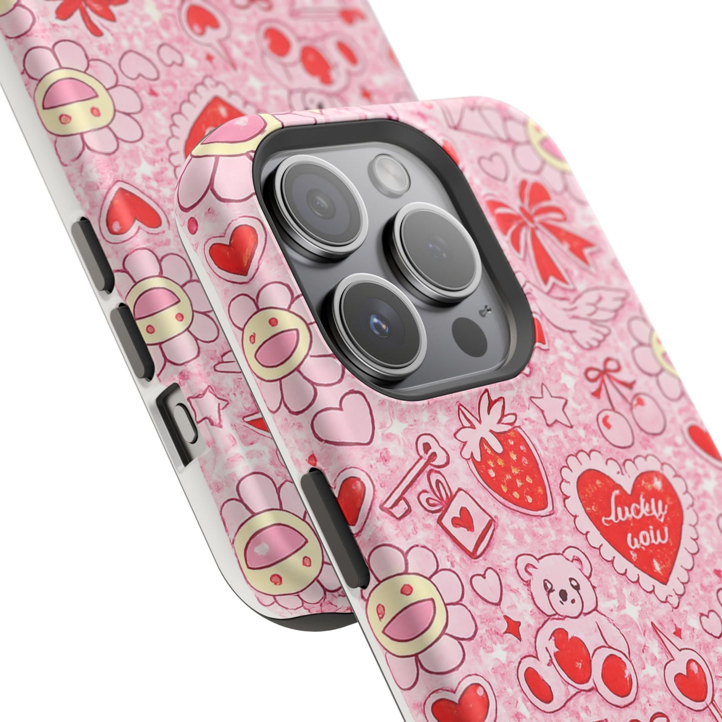 Cute Pink Kawaii Floral Phone Case — Impact-Resistant
