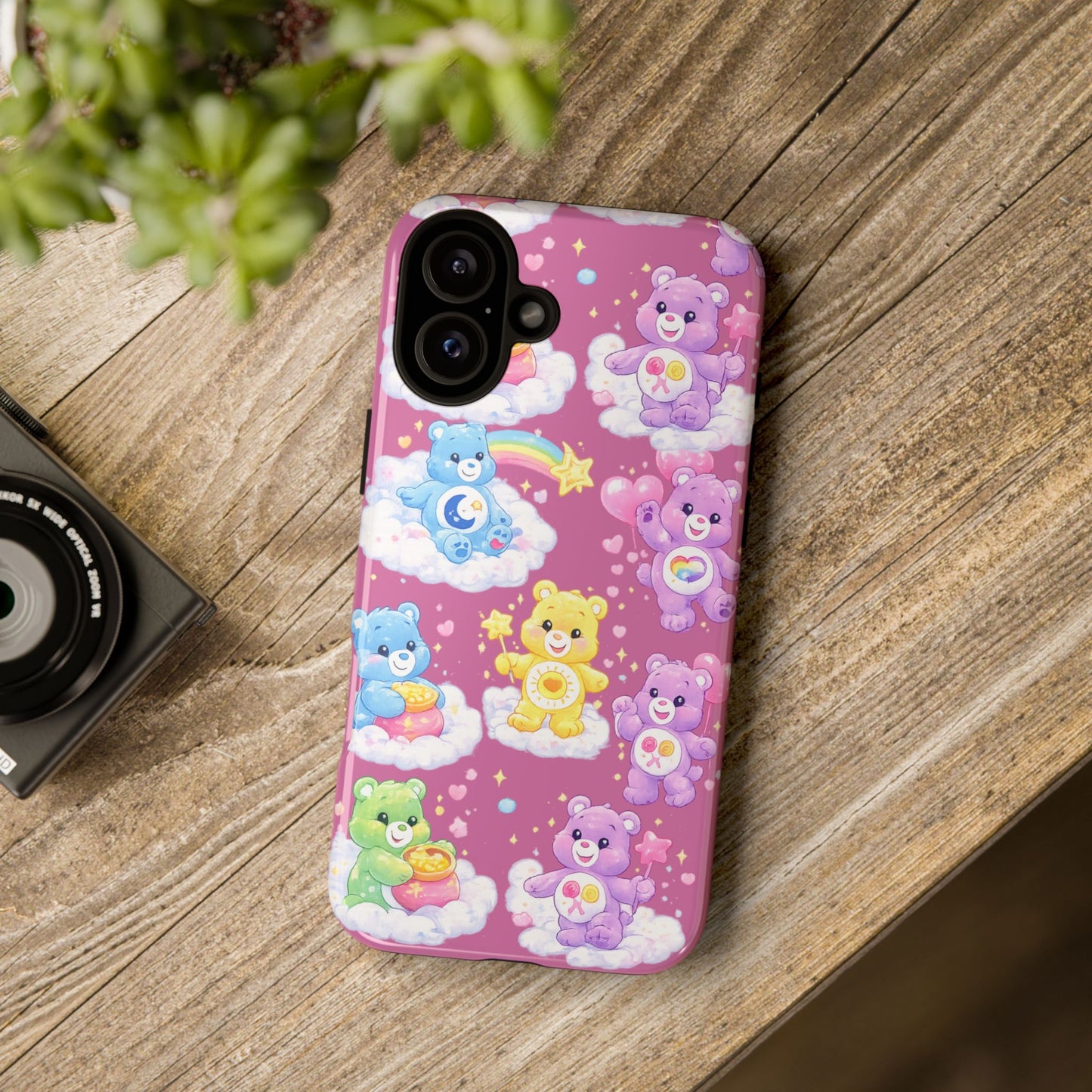 Cute Care Bears Tough Phone Case – Colorful Cloud Pattern, 'Tough Cases'