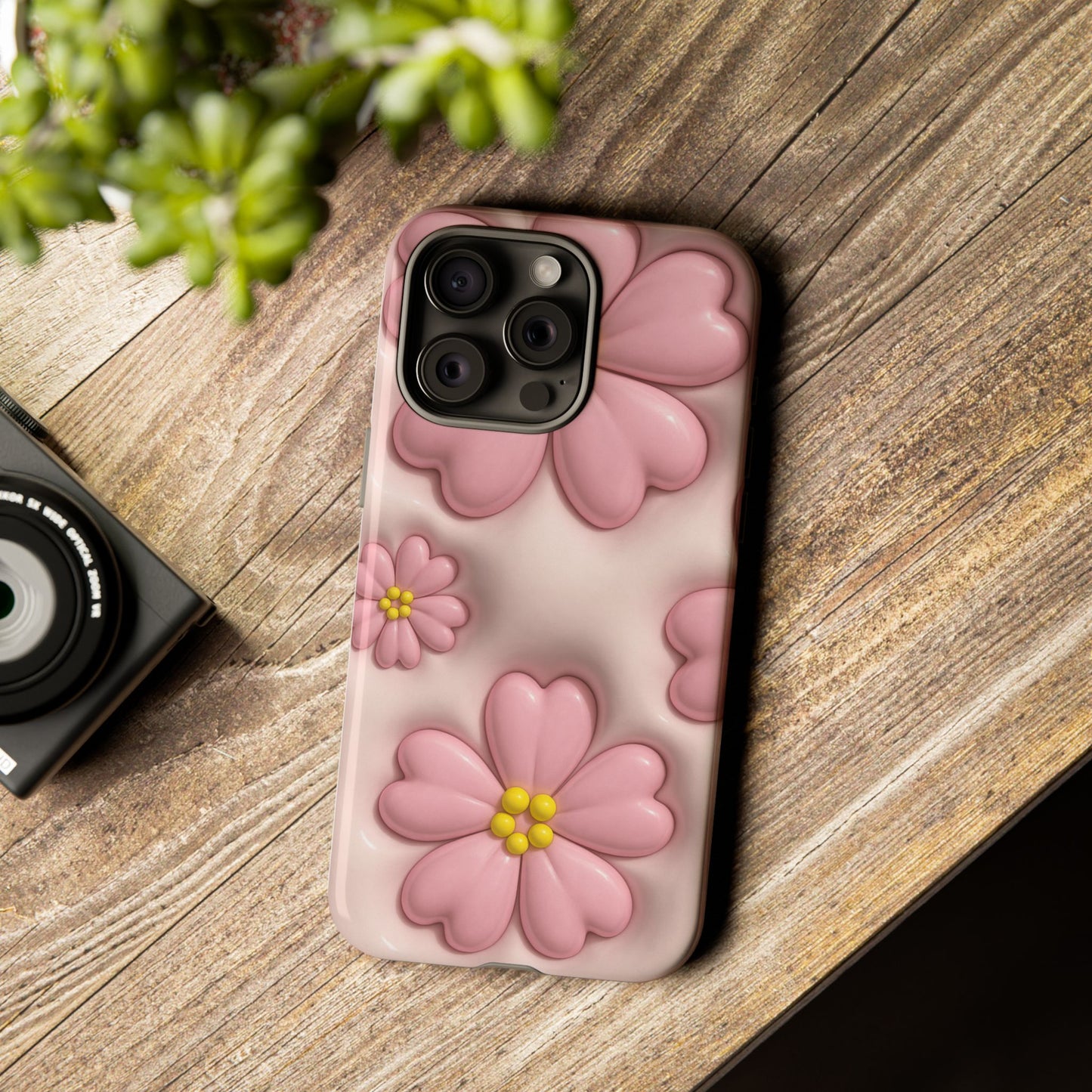 Floral Phone Case, Tough Cases for Women, Cute Flower iPhone Cover, Soft Pink Floral Design, Spring Accessories
