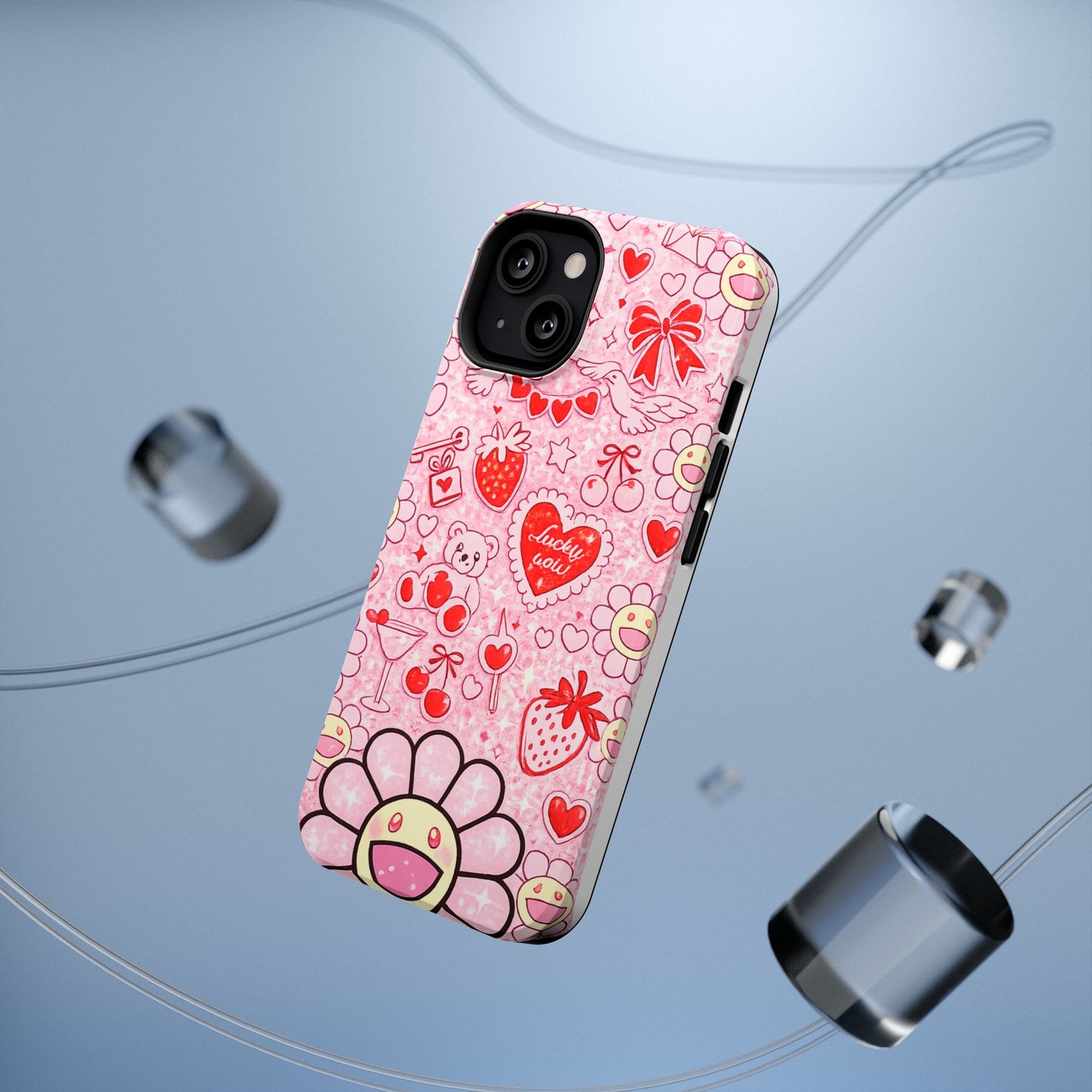 Cute Pink Kawaii Floral Phone Case — Impact-Resistant