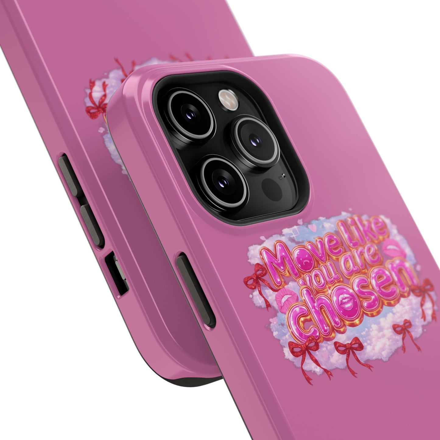 Impact-Resistant Phone Case — “Move Like You Are Chosen” Pink Floral Design