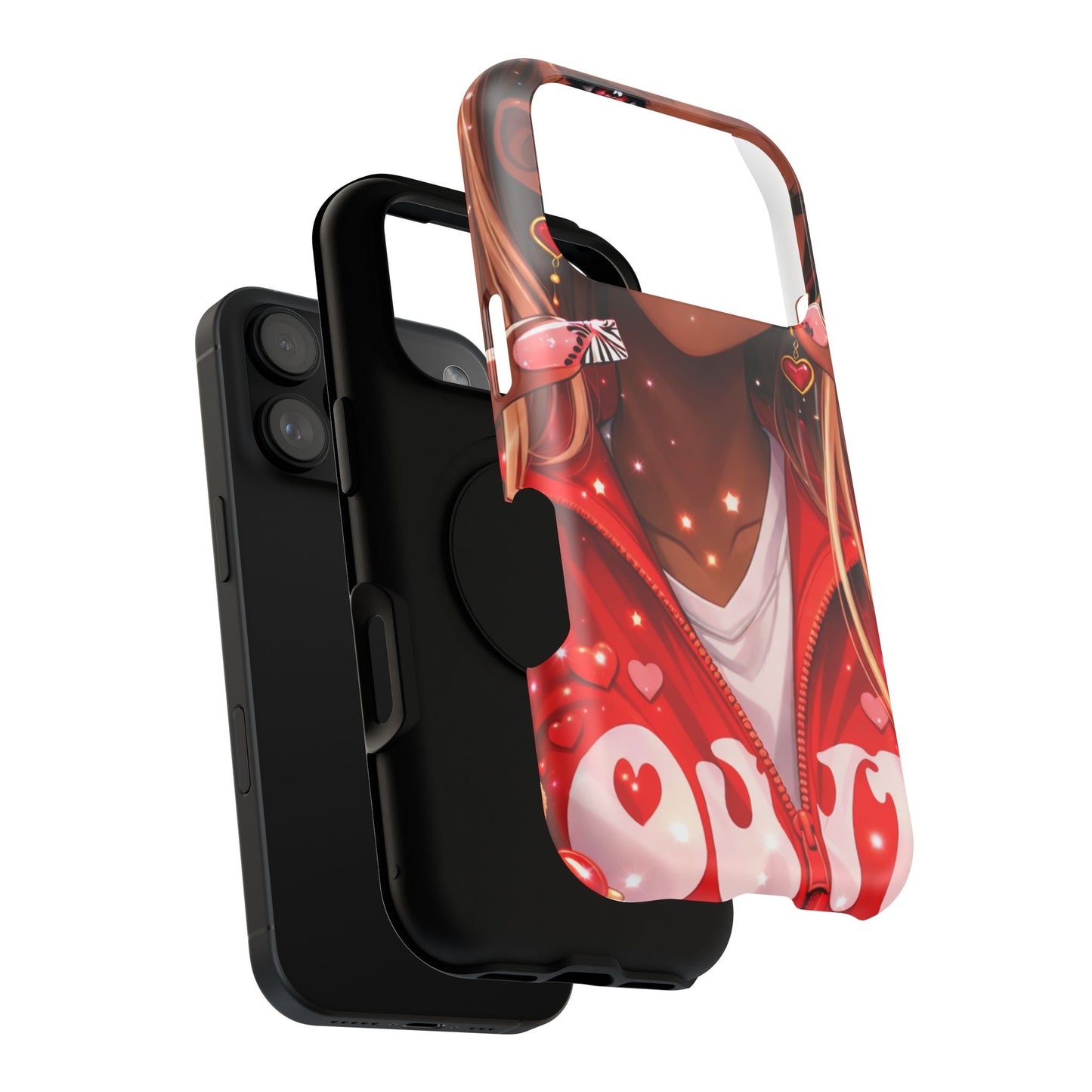Love Phone Case — Red Heart Jacket Impact-Resistant Case