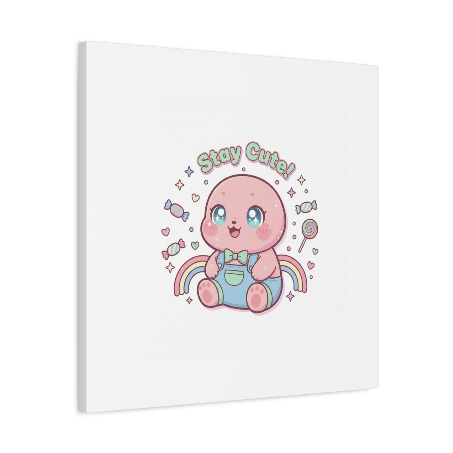 Stay Cute Kawaii Octopus Canvas | Cutecore Pastel, Candy kawaii art