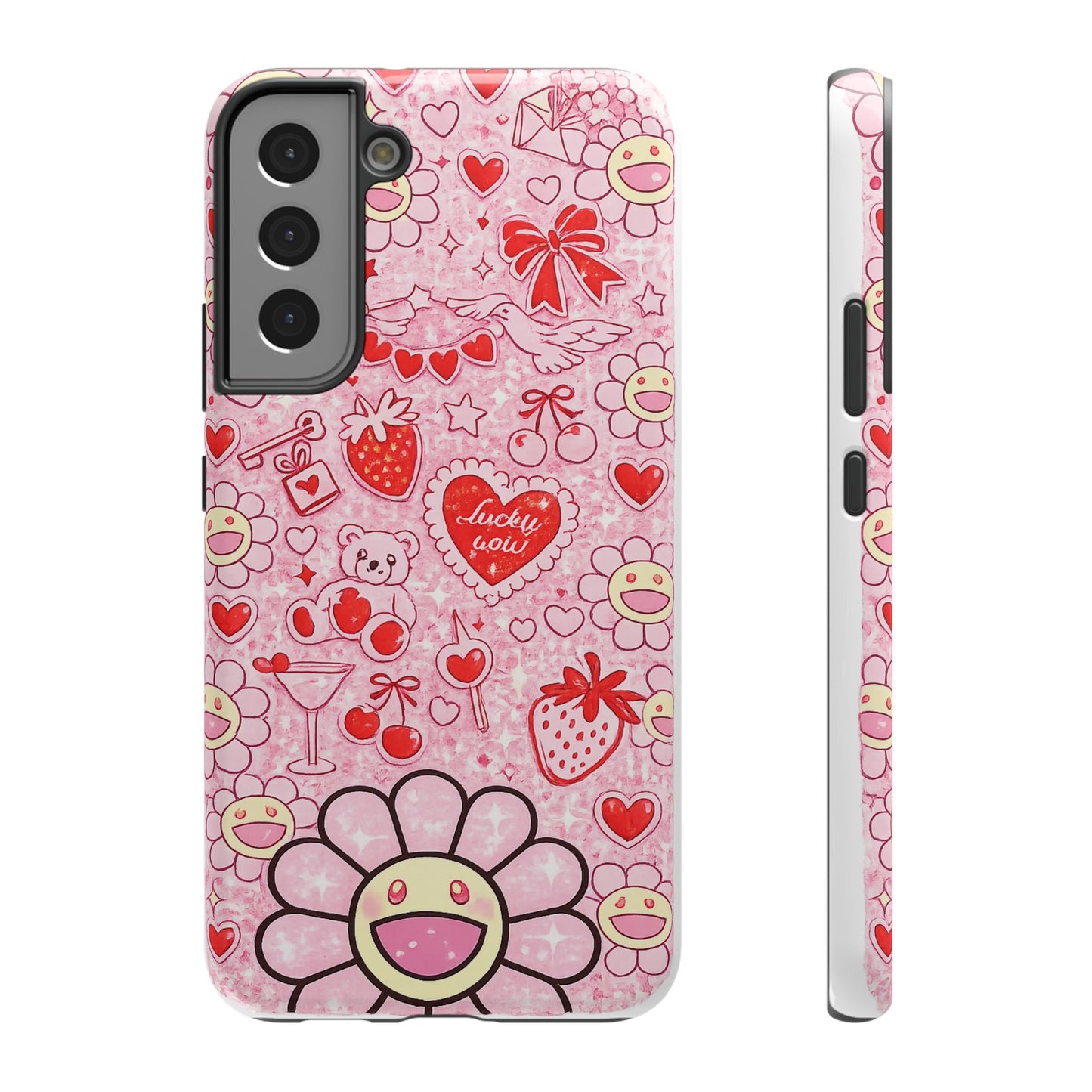 Cute Pink Kawaii Floral Phone Case — Impact-Resistant
