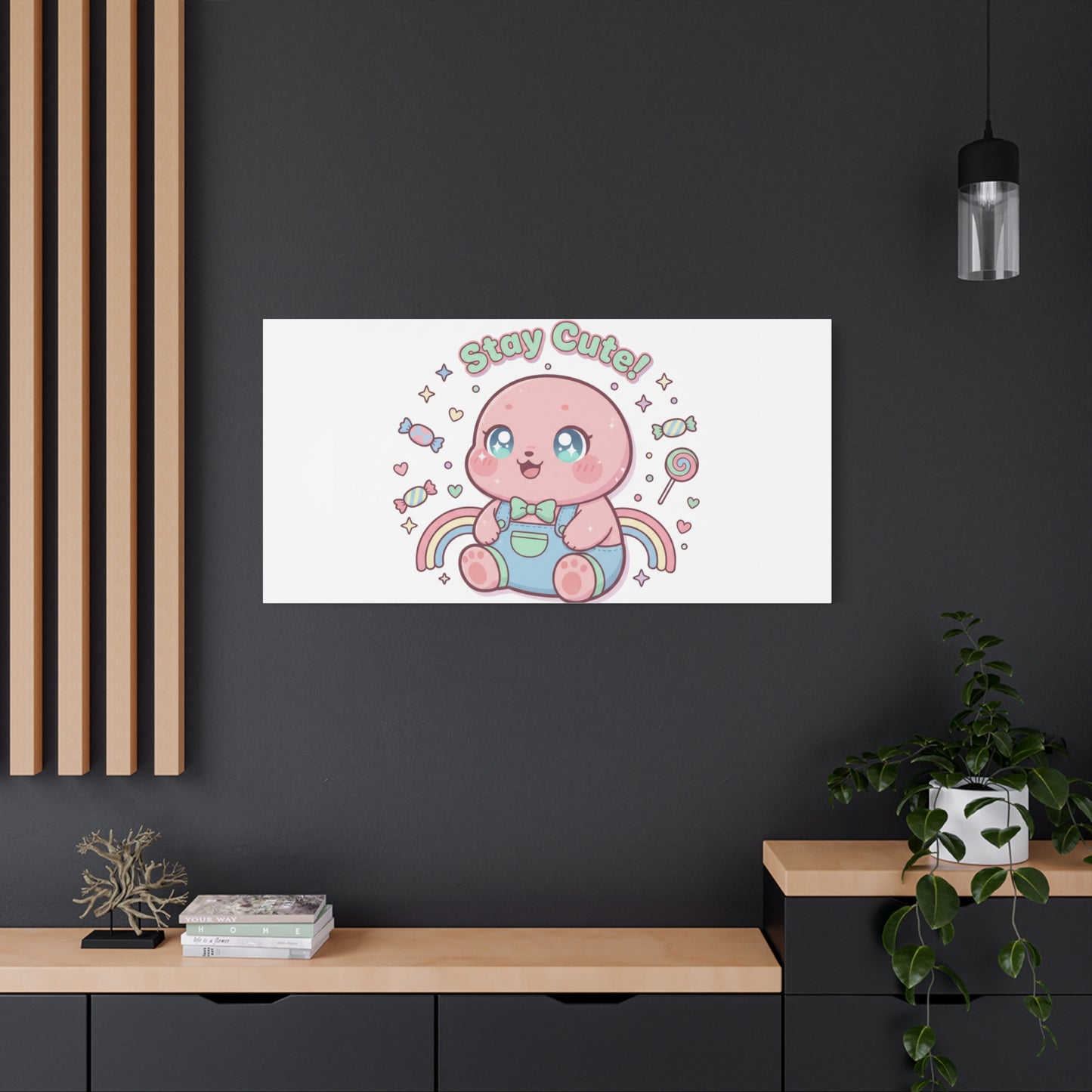 Stay Cute Kawaii Octopus Canvas | Cutecore Pastel, Candy kawaii art