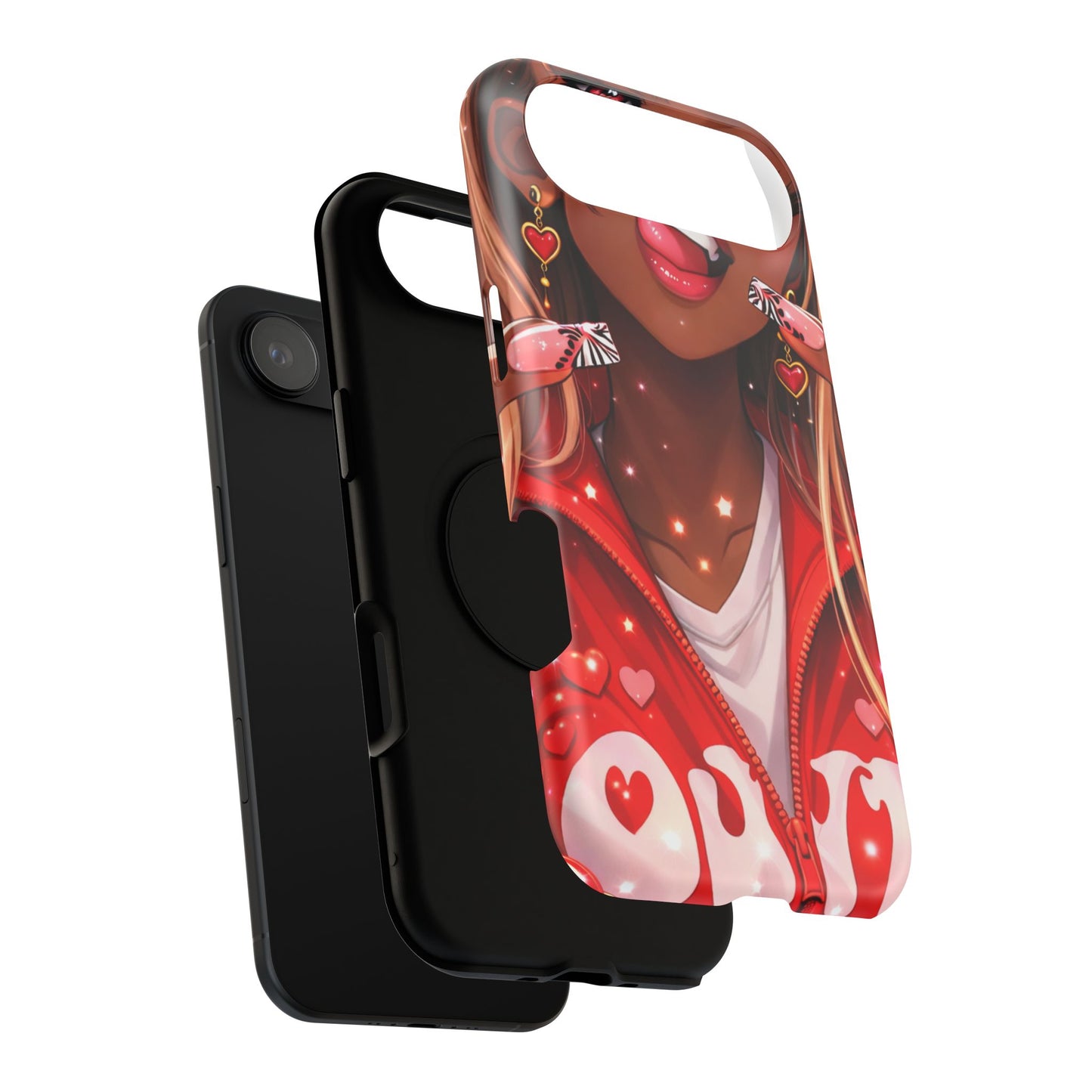 Love Phone Case — Red Heart Jacket Impact-Resistant Case