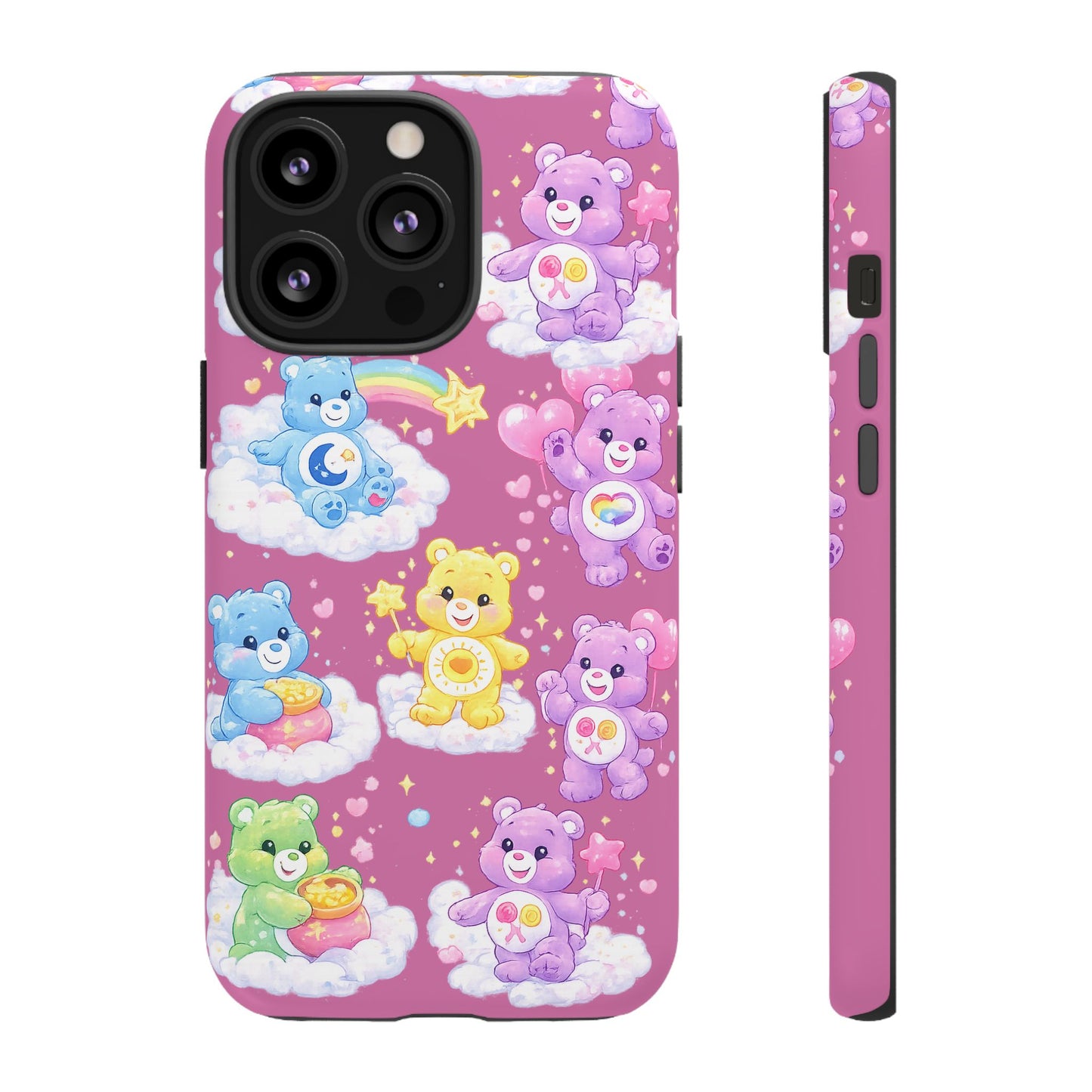 Cute Care Bears Tough Phone Case – Colorful Cloud Pattern, 'Tough Cases'