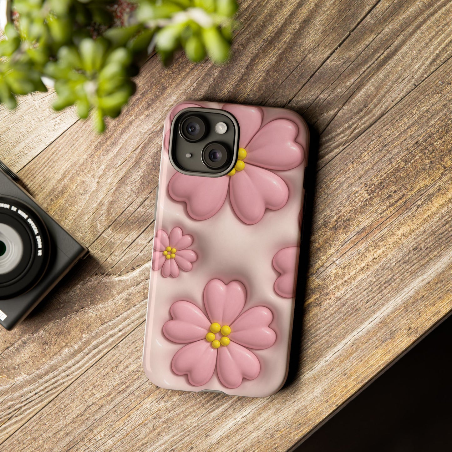 Floral Phone Case, Tough Cases for Women, Cute Flower iPhone Cover, Soft Pink Floral Design, Spring Accessories