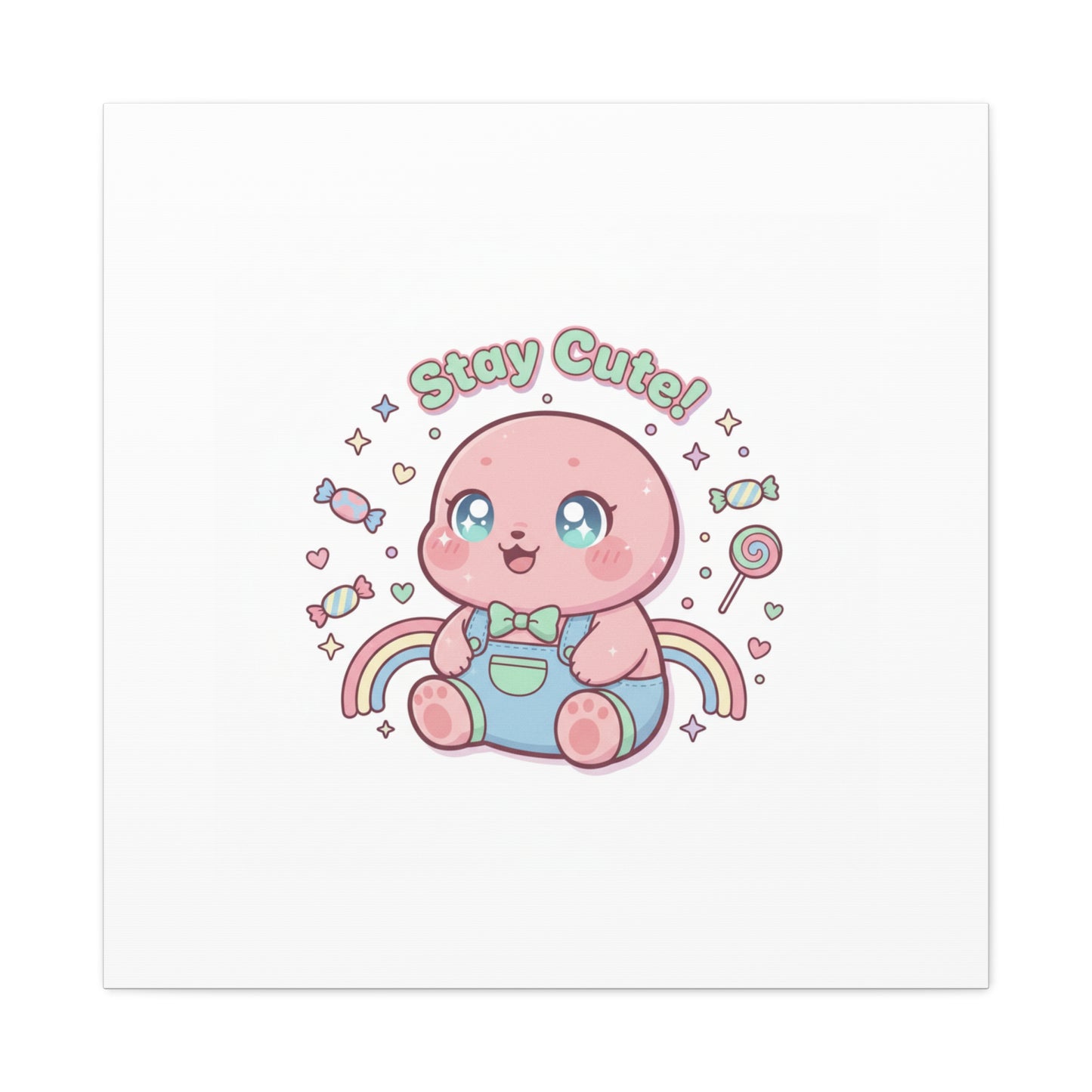 Stay Cute Kawaii Octopus Canvas | Cutecore Pastel, Candy kawaii art