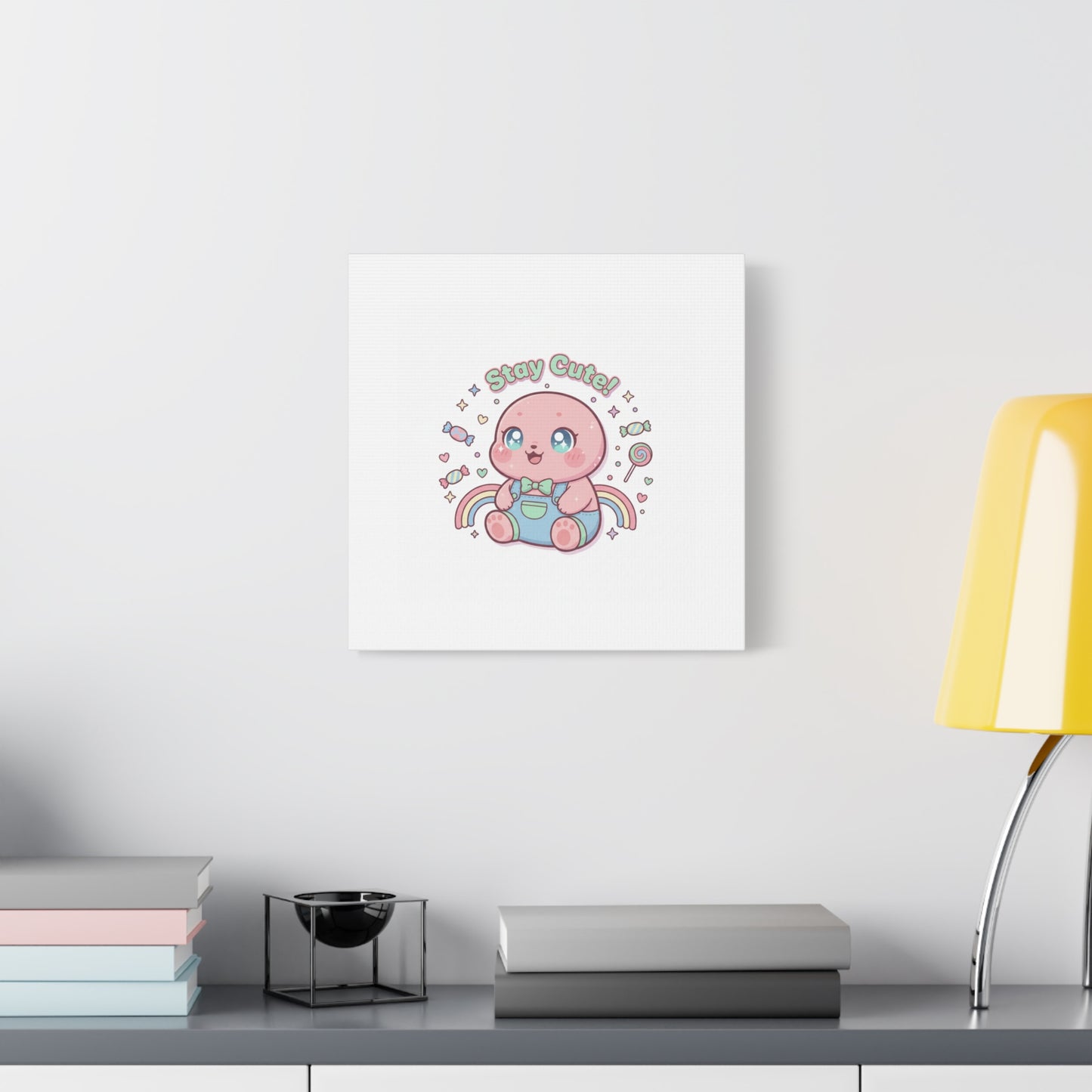 Stay Cute Kawaii Octopus Canvas | Cutecore Pastel, Candy kawaii art