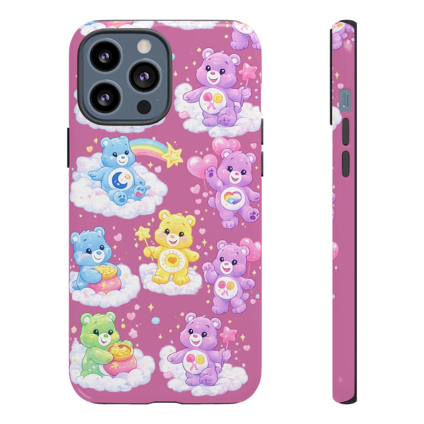 Cute Care Bears Tough Phone Case – Colorful Cloud Pattern, 'Tough Cases'
