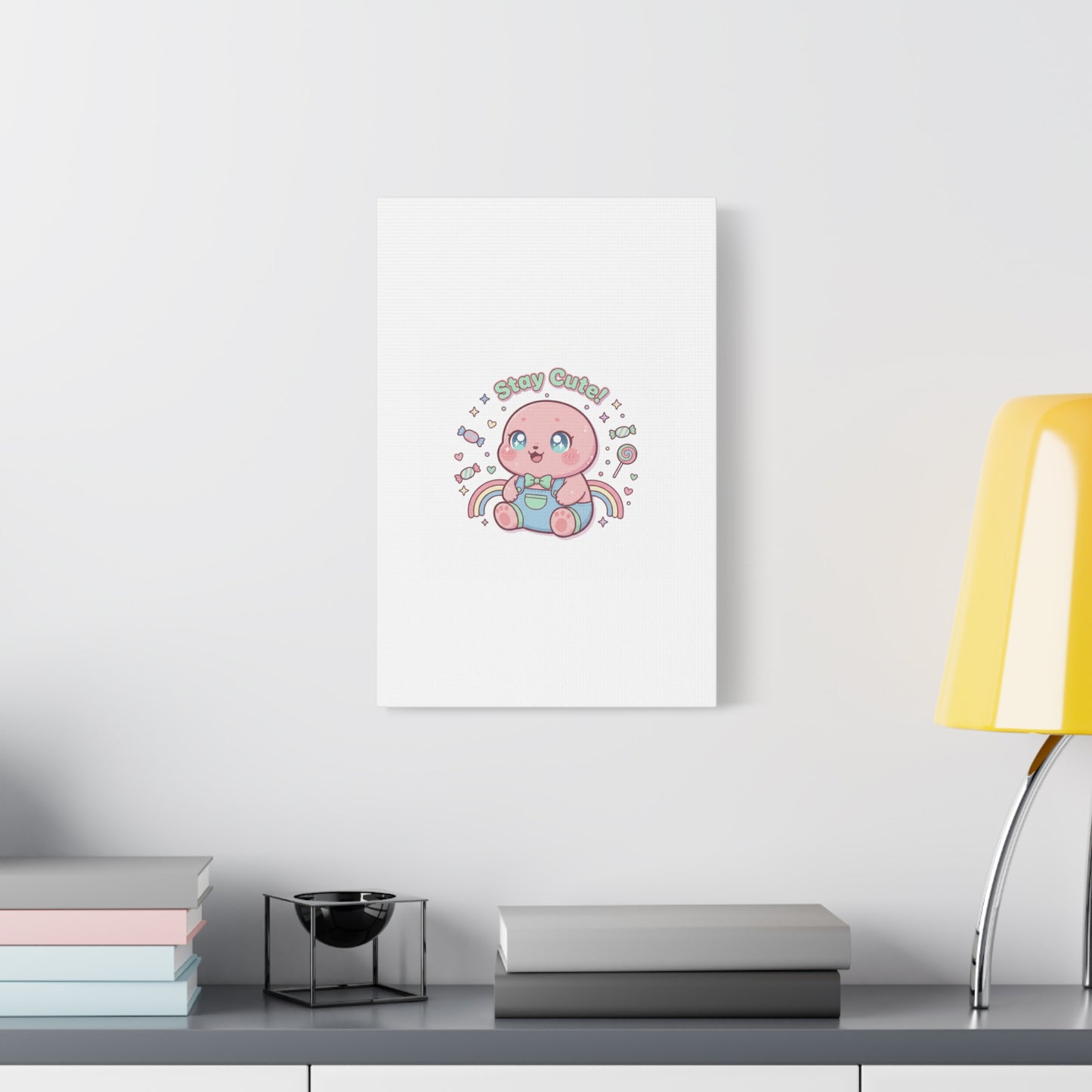 Stay Cute Kawaii Octopus Canvas | Cutecore Pastel, Candy kawaii art