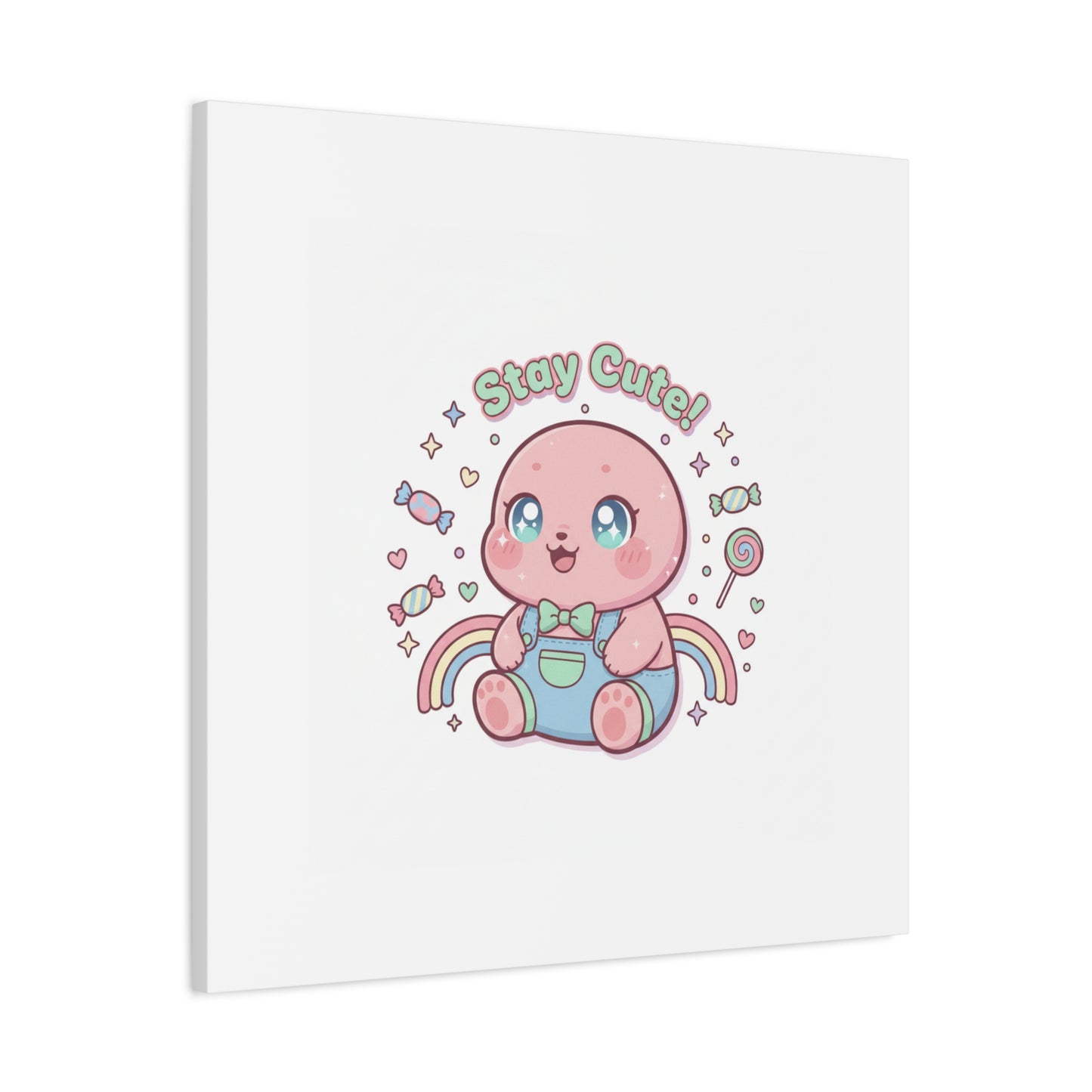 Stay Cute Kawaii Octopus Canvas | Cutecore Pastel, Candy kawaii art