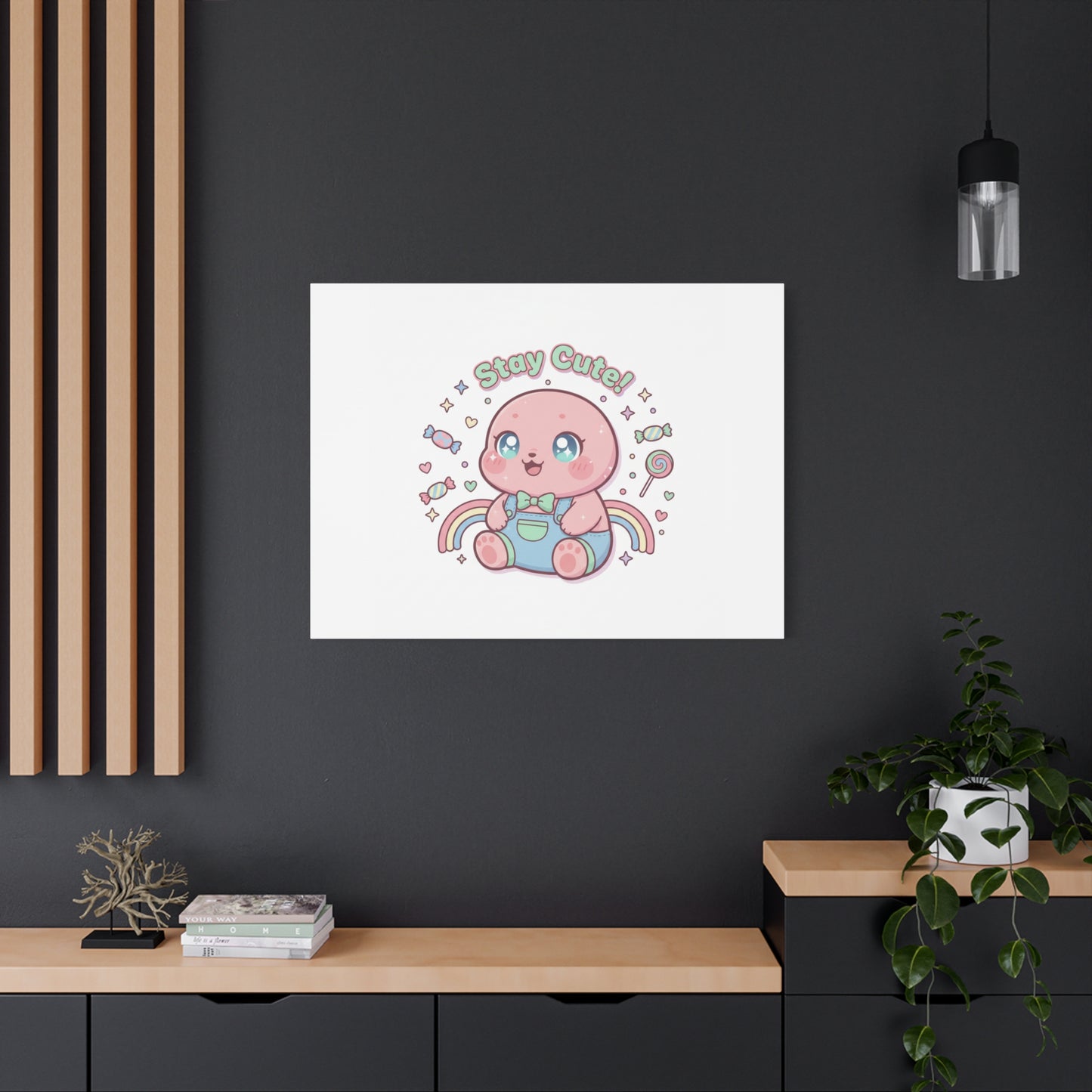 Stay Cute Kawaii Octopus Canvas | Cutecore Pastel, Candy kawaii art