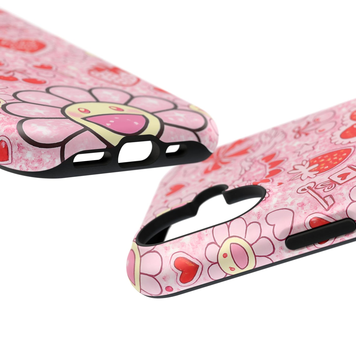 Cute Pink Kawaii Floral Phone Case — Impact-Resistant