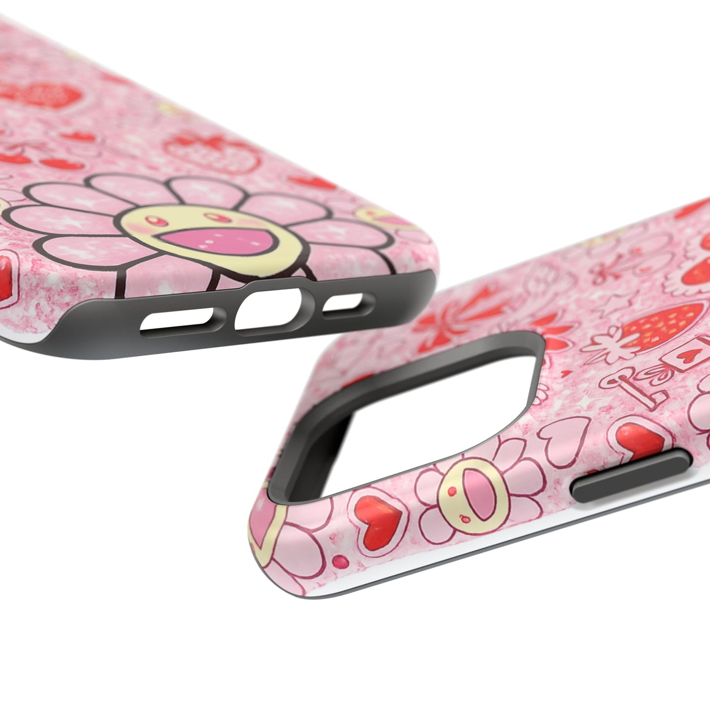 Cute Pink Kawaii Floral Phone Case — Impact-Resistant