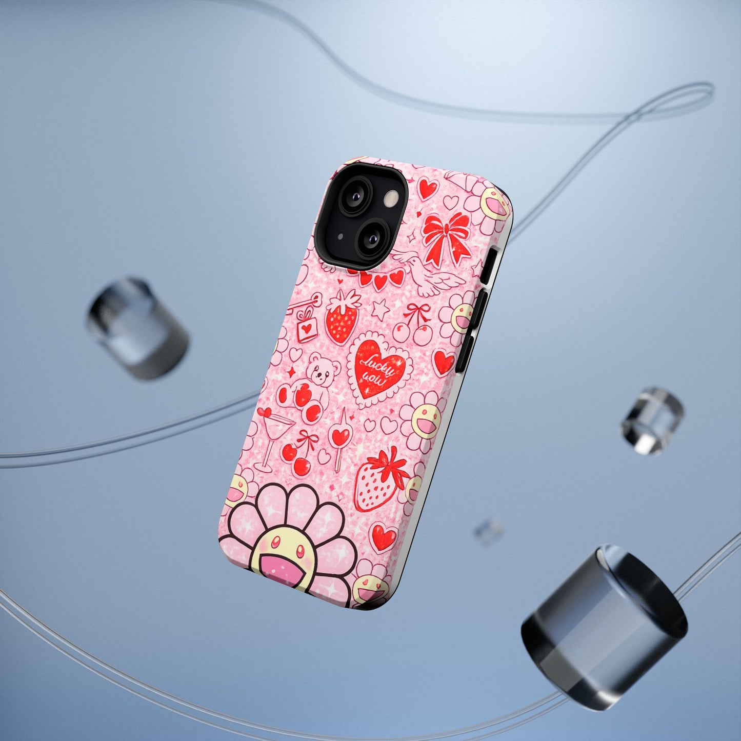 Cute Pink Kawaii Floral Phone Case — Impact-Resistant