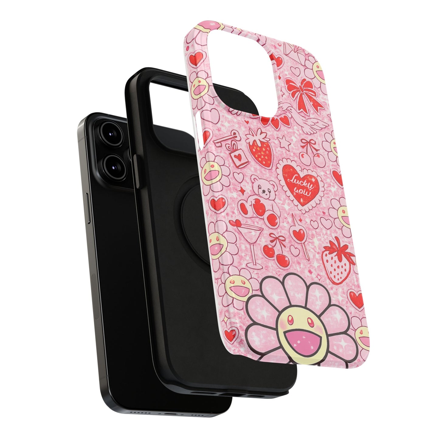 Cute Pink Kawaii Floral Phone Case — Impact-Resistant