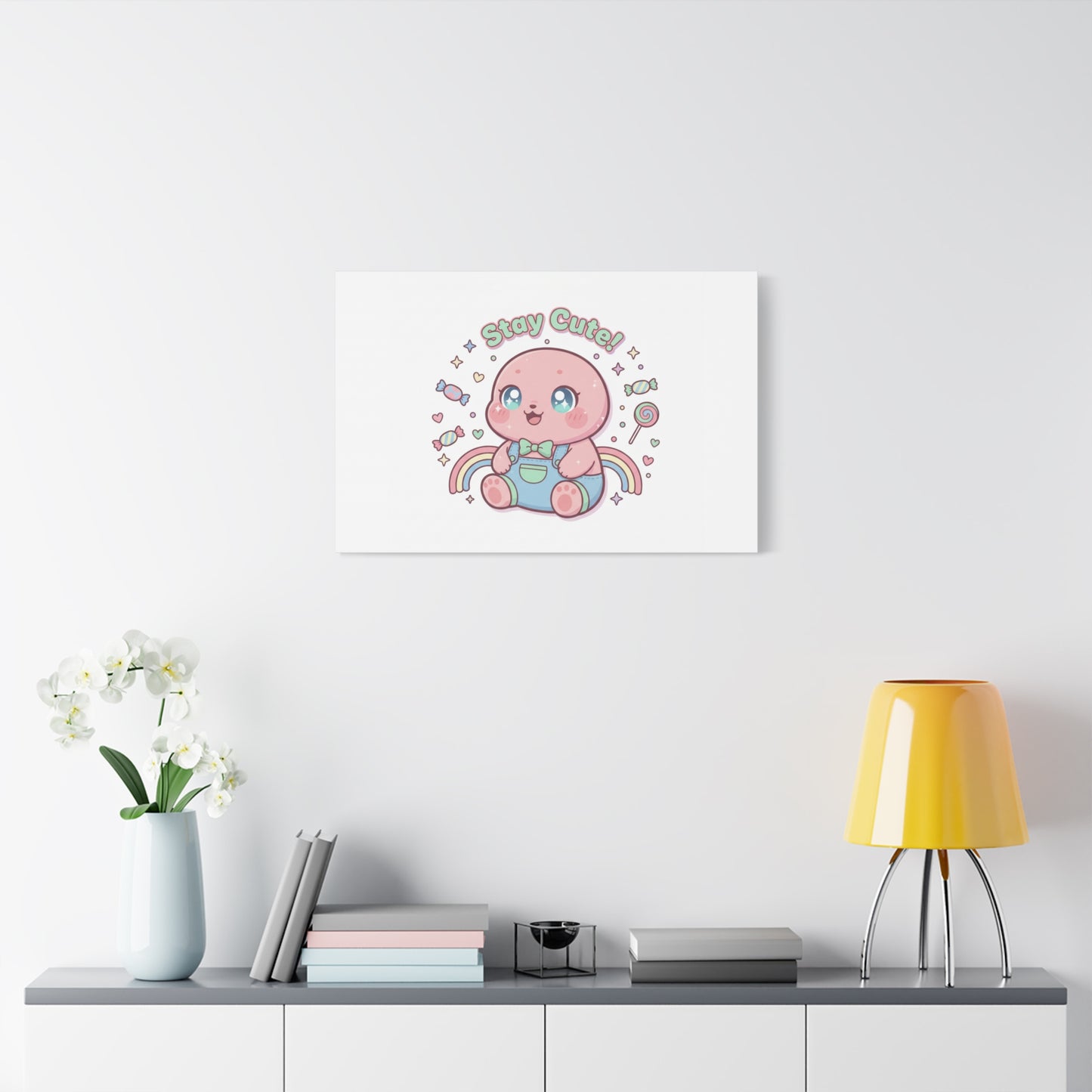 Stay Cute Kawaii Octopus Canvas | Cutecore Pastel, Candy kawaii art