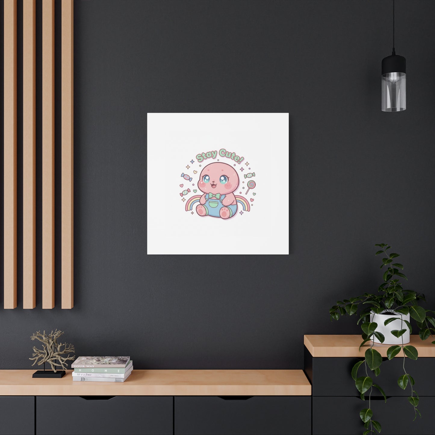 Stay Cute Kawaii Octopus Canvas | Cutecore Pastel, Candy kawaii art