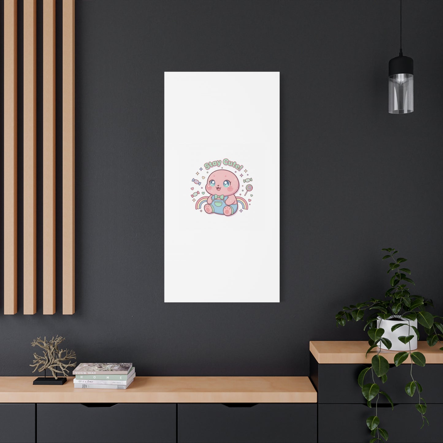 Stay Cute Kawaii Octopus Canvas | Cutecore Pastel, Candy kawaii art
