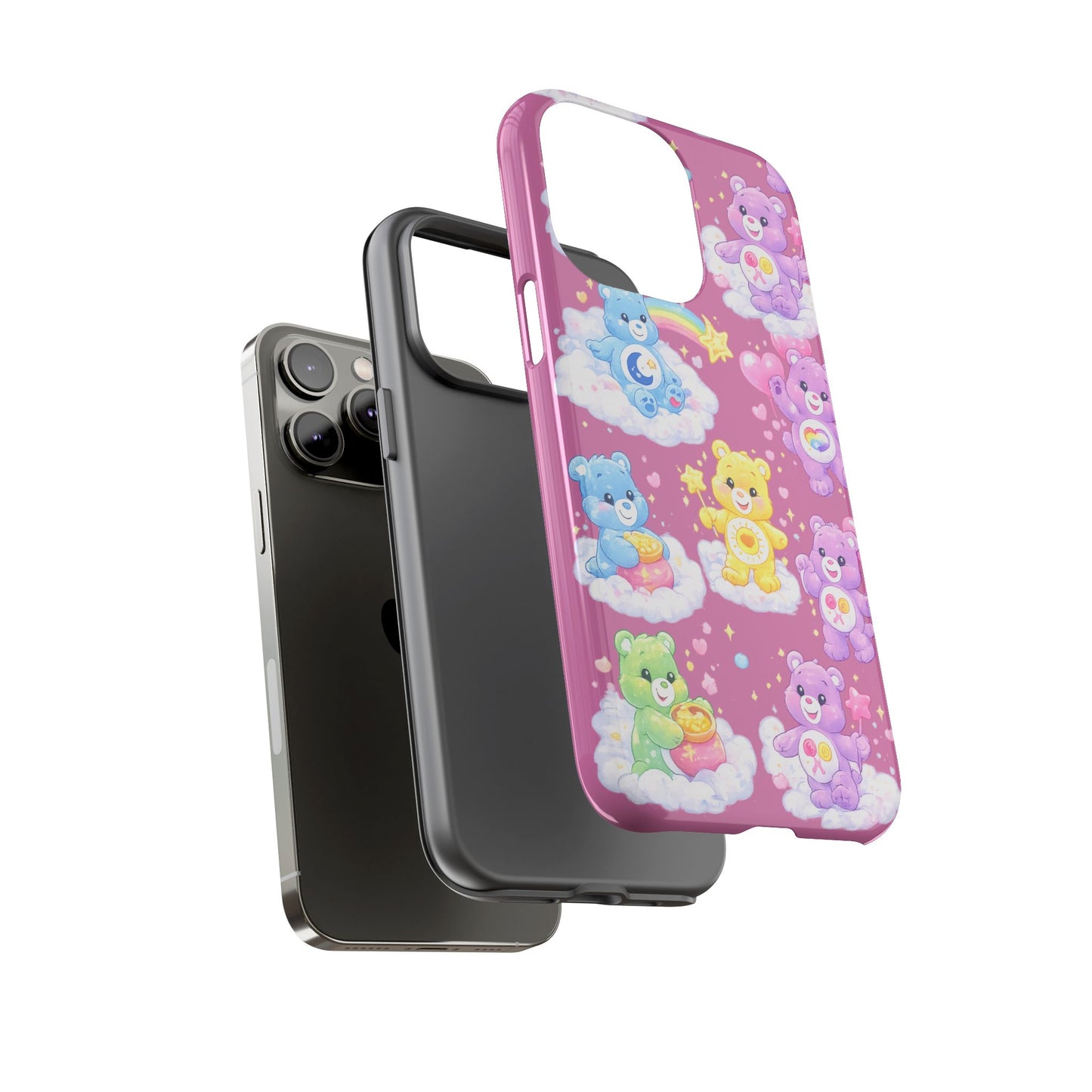 Cute Care Bears Tough Phone Case – Colorful Cloud Pattern, 'Tough Cases'