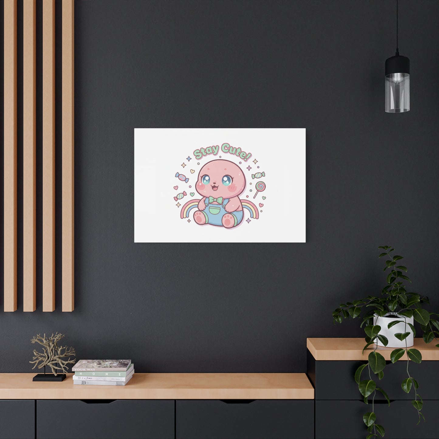 Stay Cute Kawaii Octopus Canvas | Cutecore Pastel, Candy kawaii art
