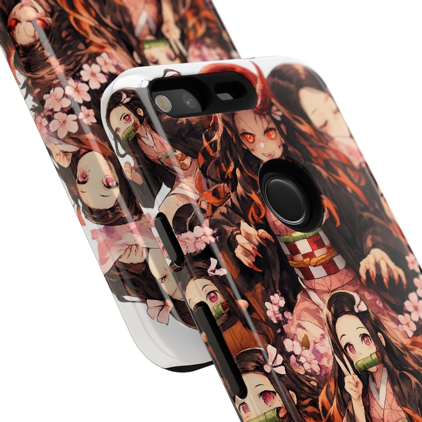 Anime Phone Case — Floral Nezuko Pattern Tough Case