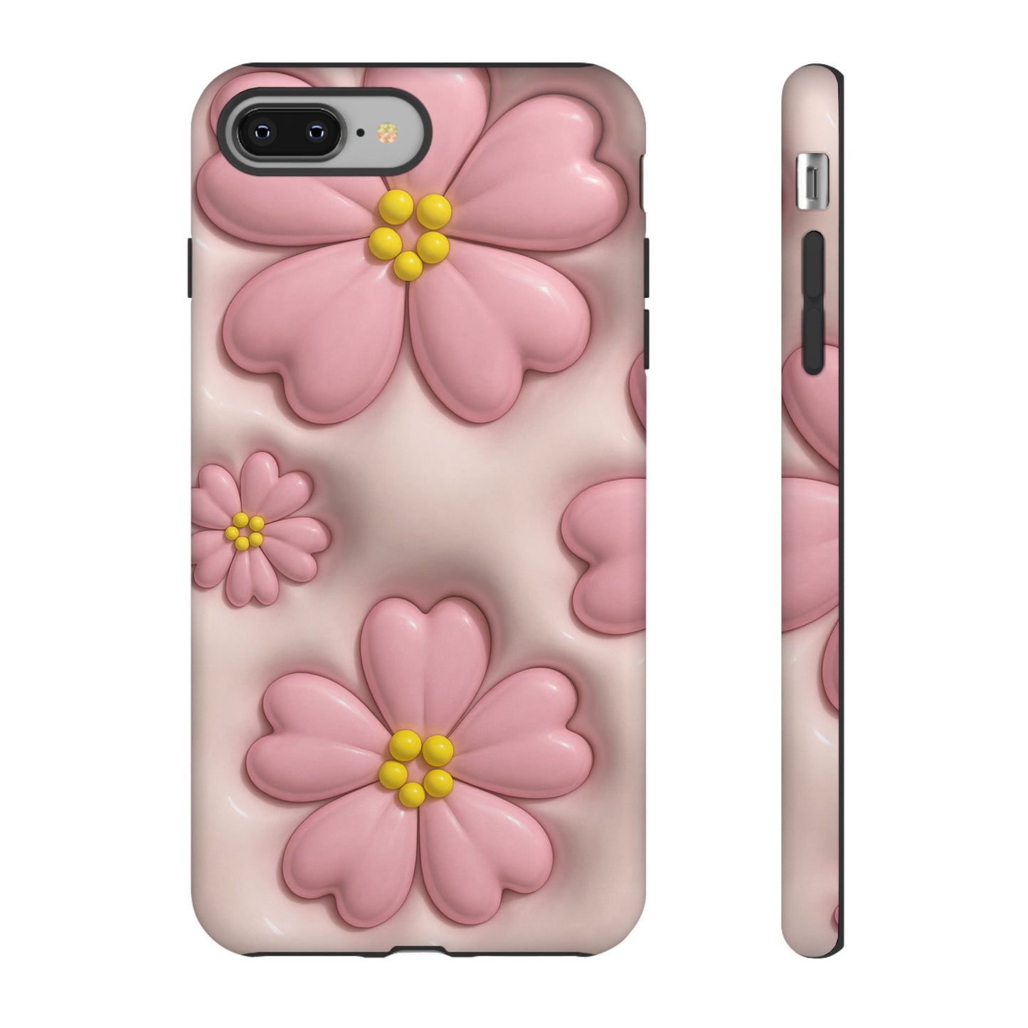 Floral Phone Case, Tough Cases for Women, Cute Flower iPhone Cover, Soft Pink Floral Design, Spring Accessories