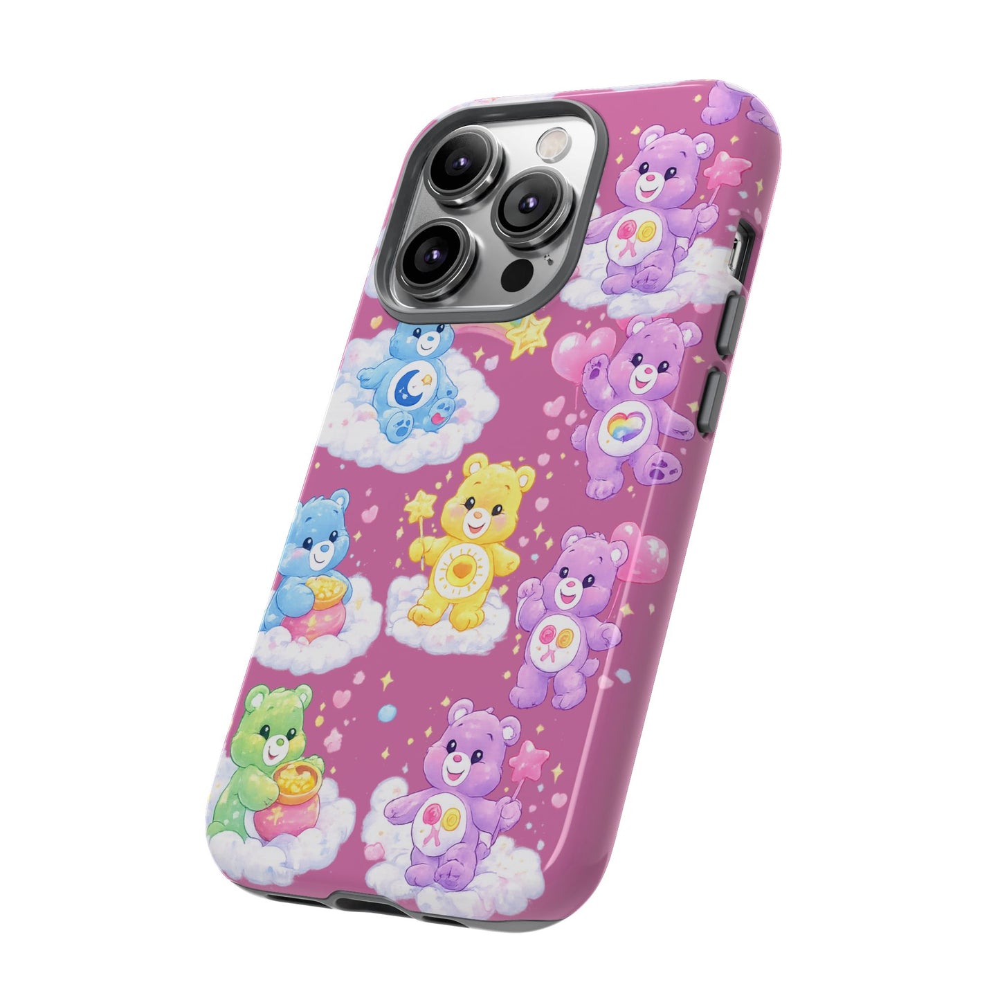 Cute Care Bears Tough Phone Case – Colorful Cloud Pattern, 'Tough Cases'