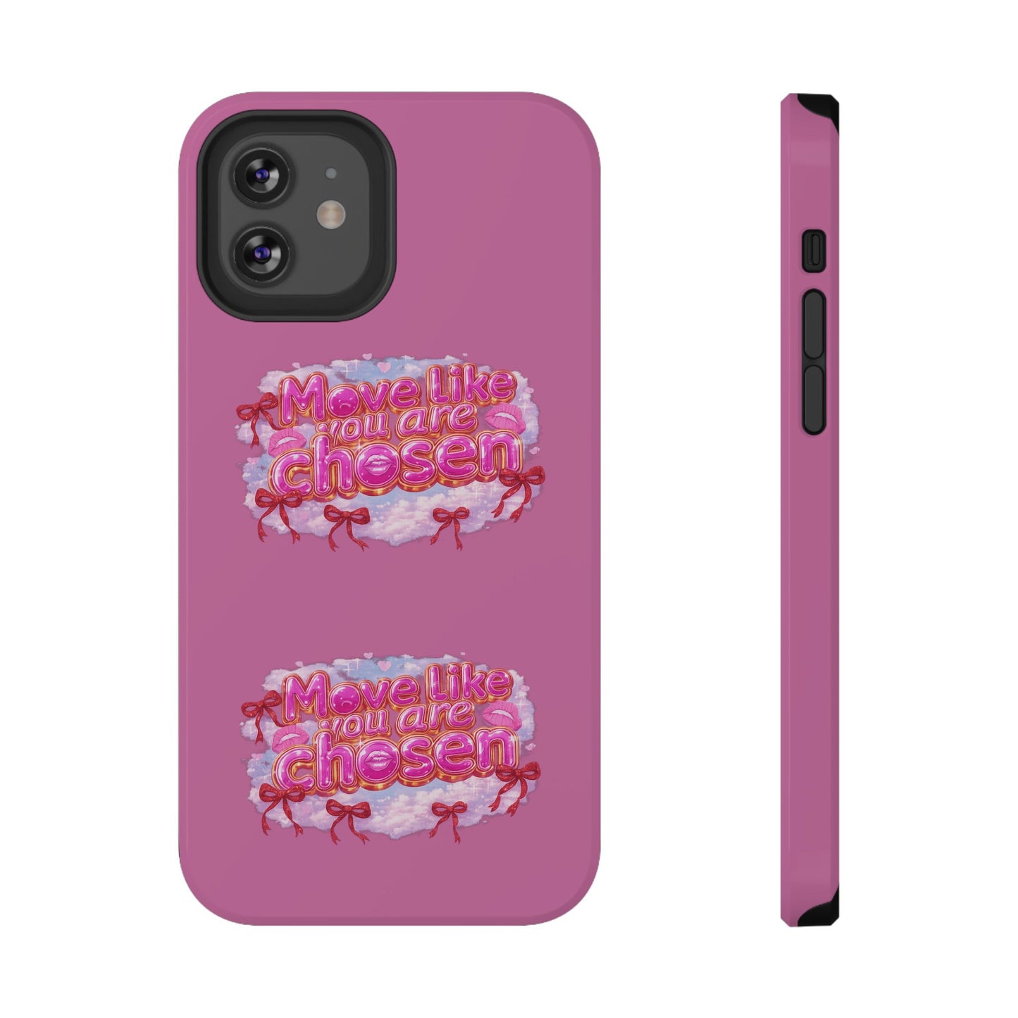 Impact-Resistant Phone Case — “Move Like You Are Chosen” Pink Floral Design
