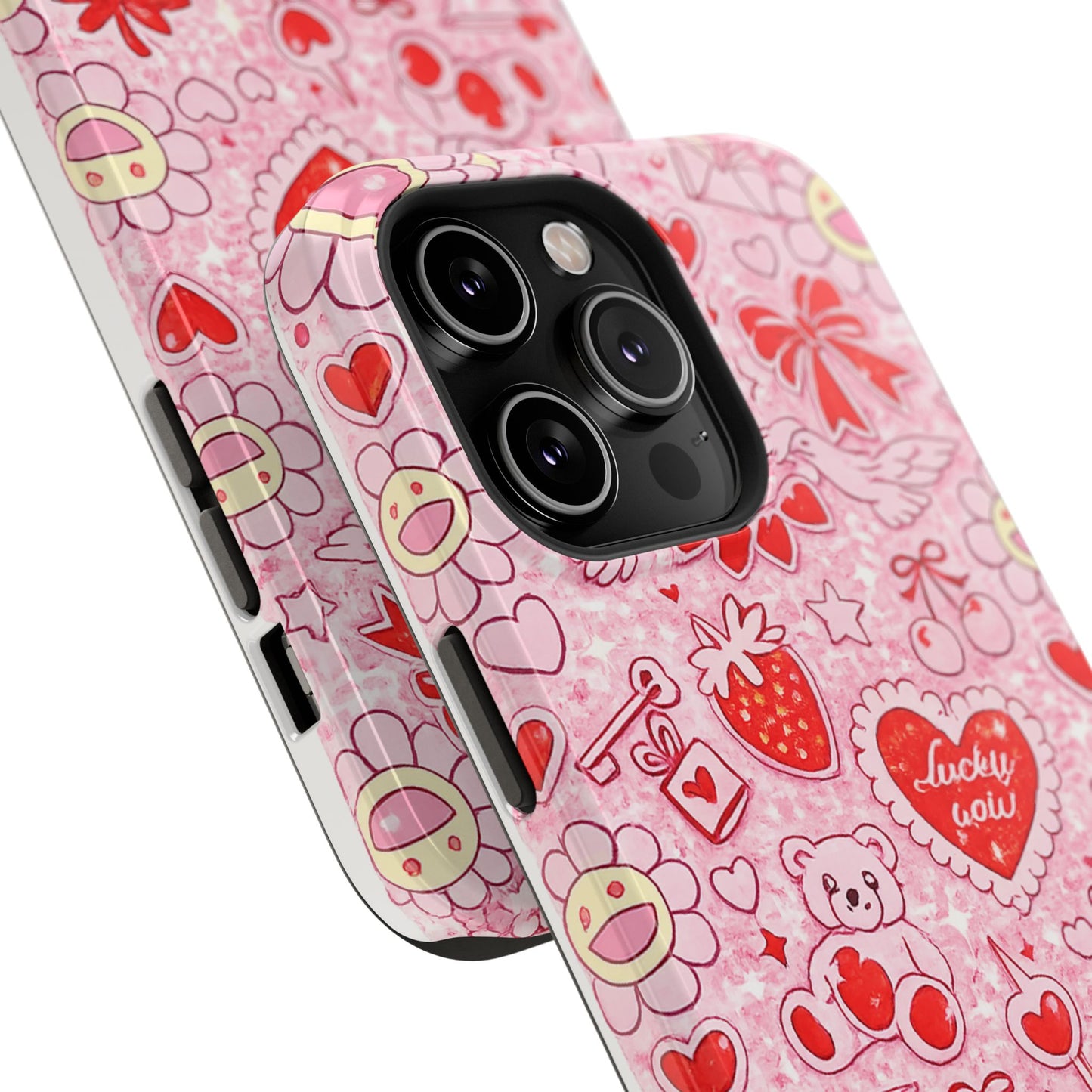 Cute Pink Kawaii Floral Phone Case — Impact-Resistant